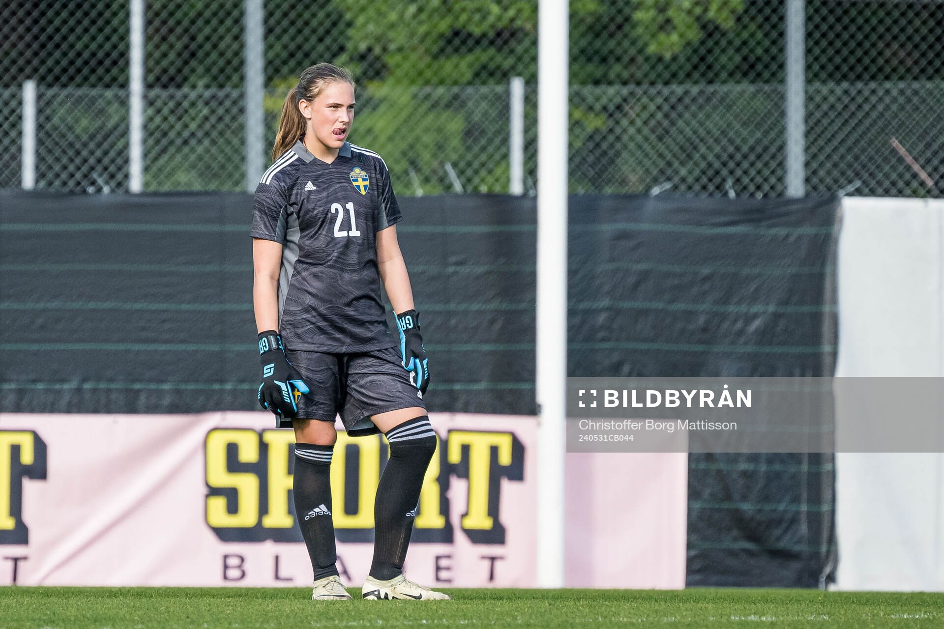 Goalkeeper Nellie Andersson Markovic of Sweden