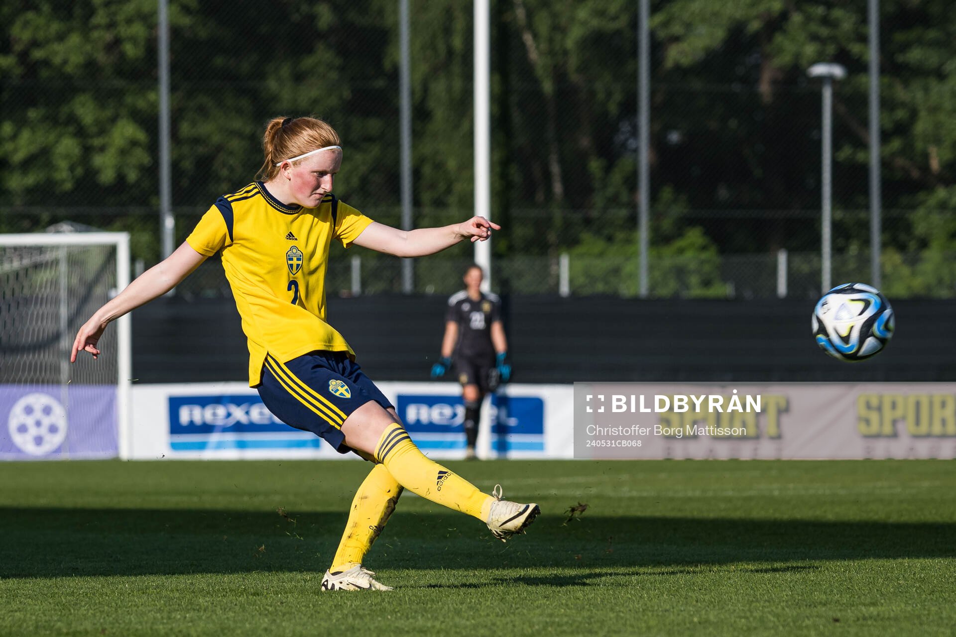 Vera Andersson of Sweden during the international friendly match between Sweden and Denmark on May 31, 2024 in Kristianstad.