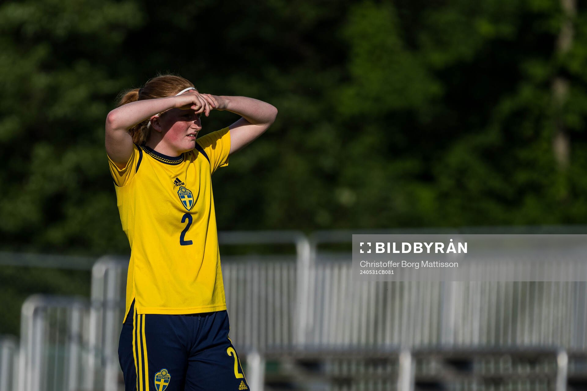 Vera Andersson of Sweden during the international friendly match between Sweden and Denmark on May 31, 2024 in Kristianstad.