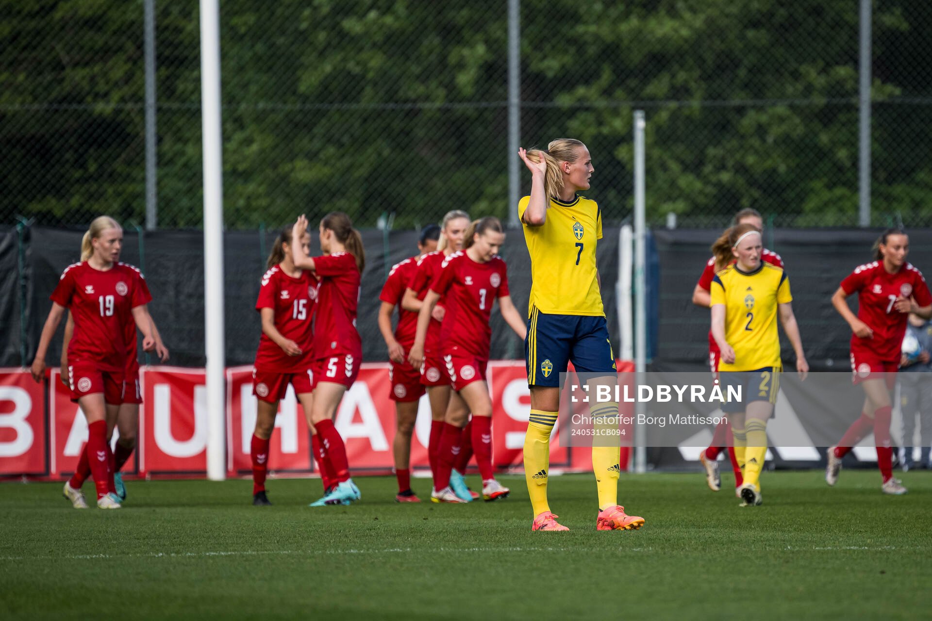 Lykke Ihrfelt of Sweden looks dejected