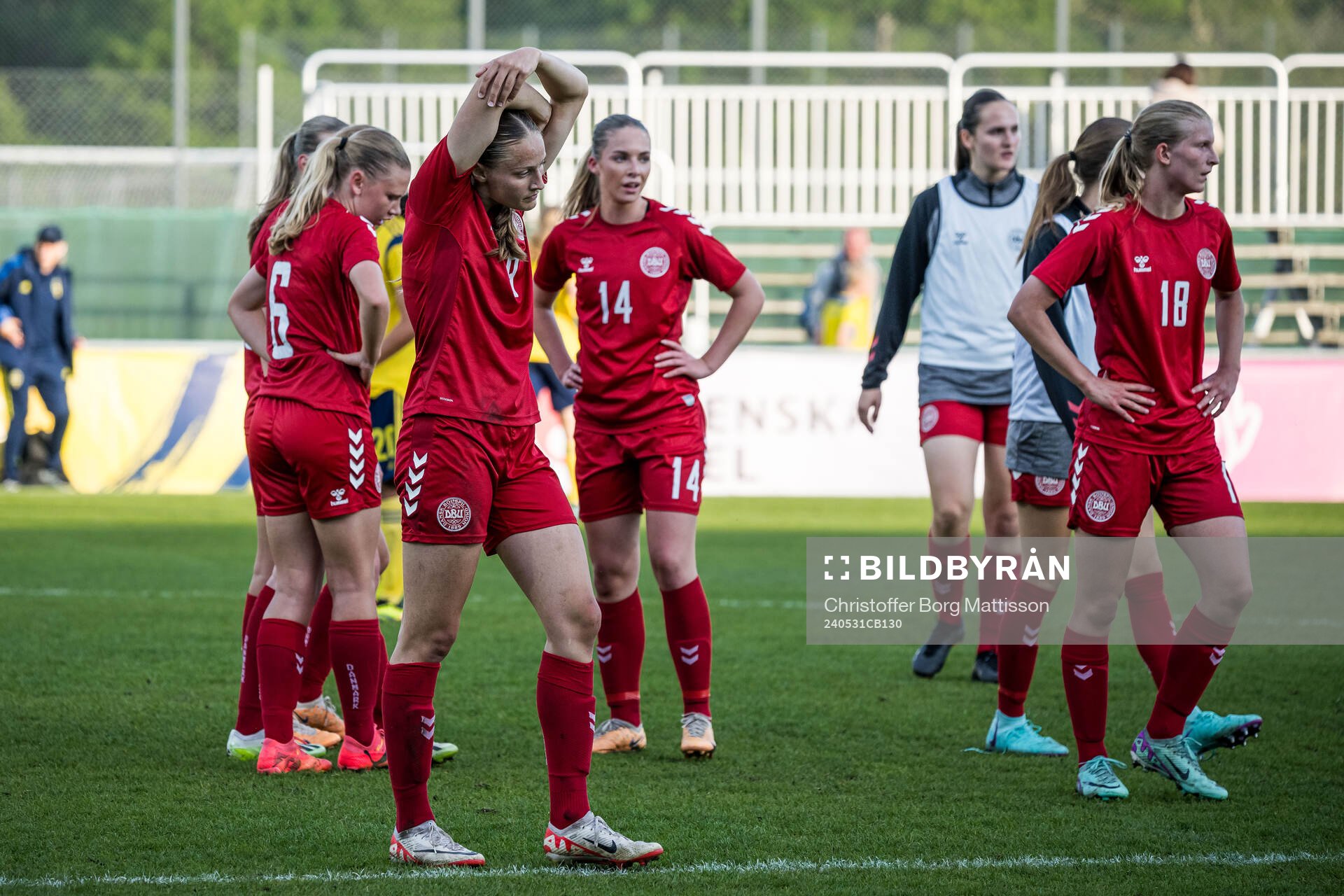 Andrea Termansen of Denmark looks dejected