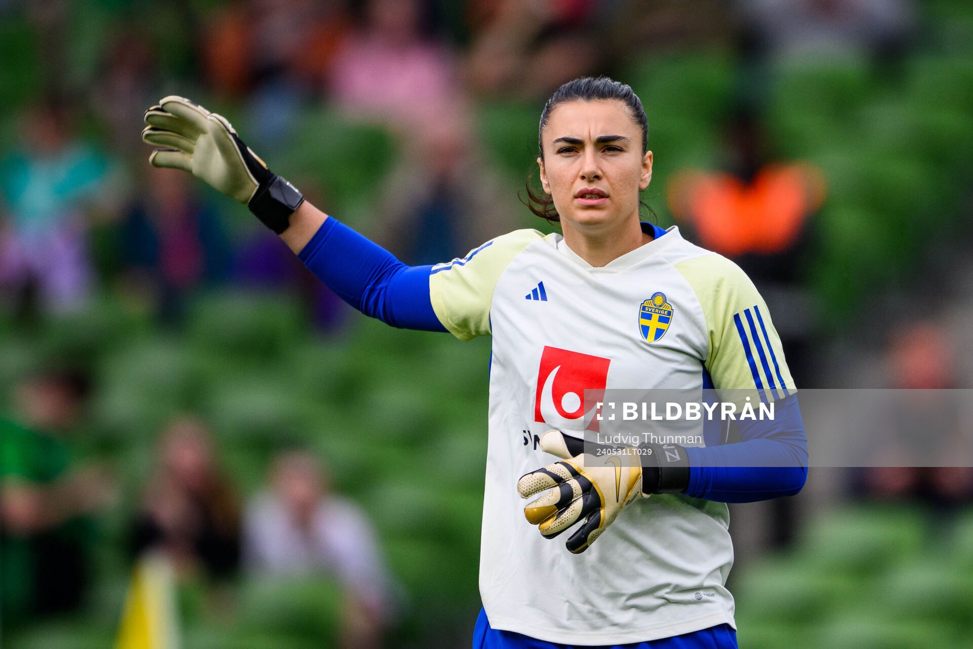 Goalkeeper Zecira Musovic of Sweden