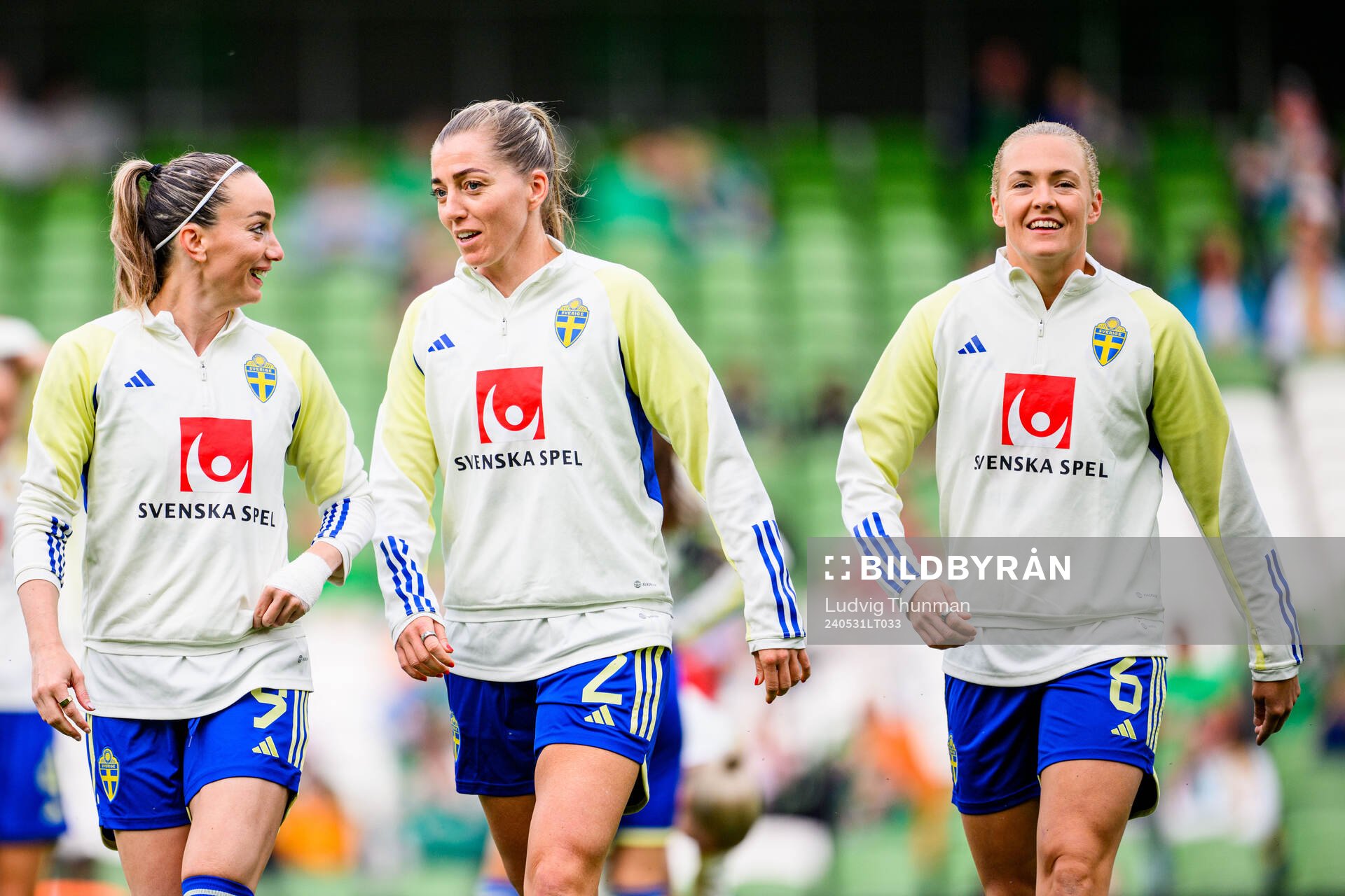 Kosovare Asllani, Linda Sembrant and Magdalena Eriksson of