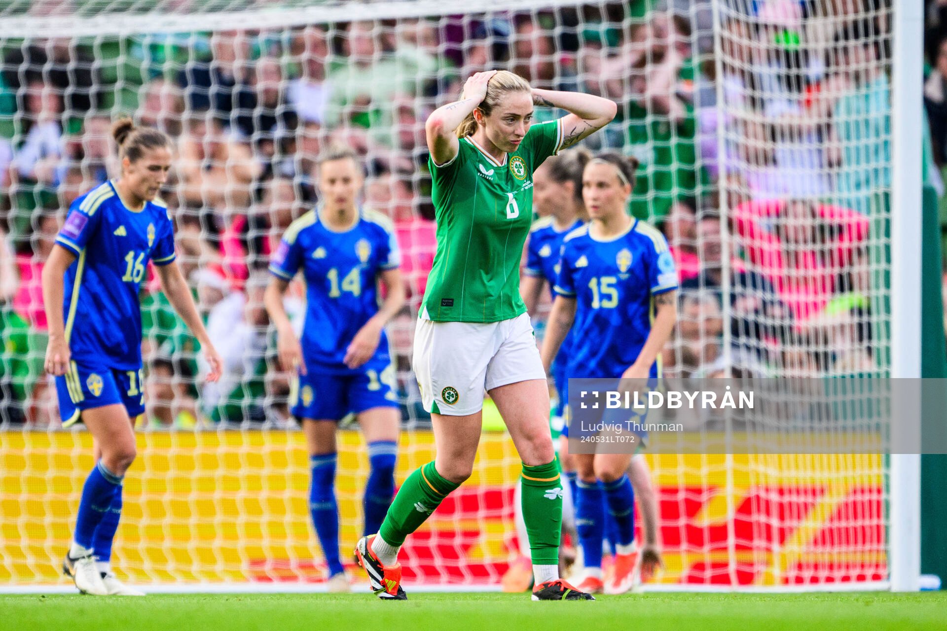 Megan Connolly of Ireland looks dejected