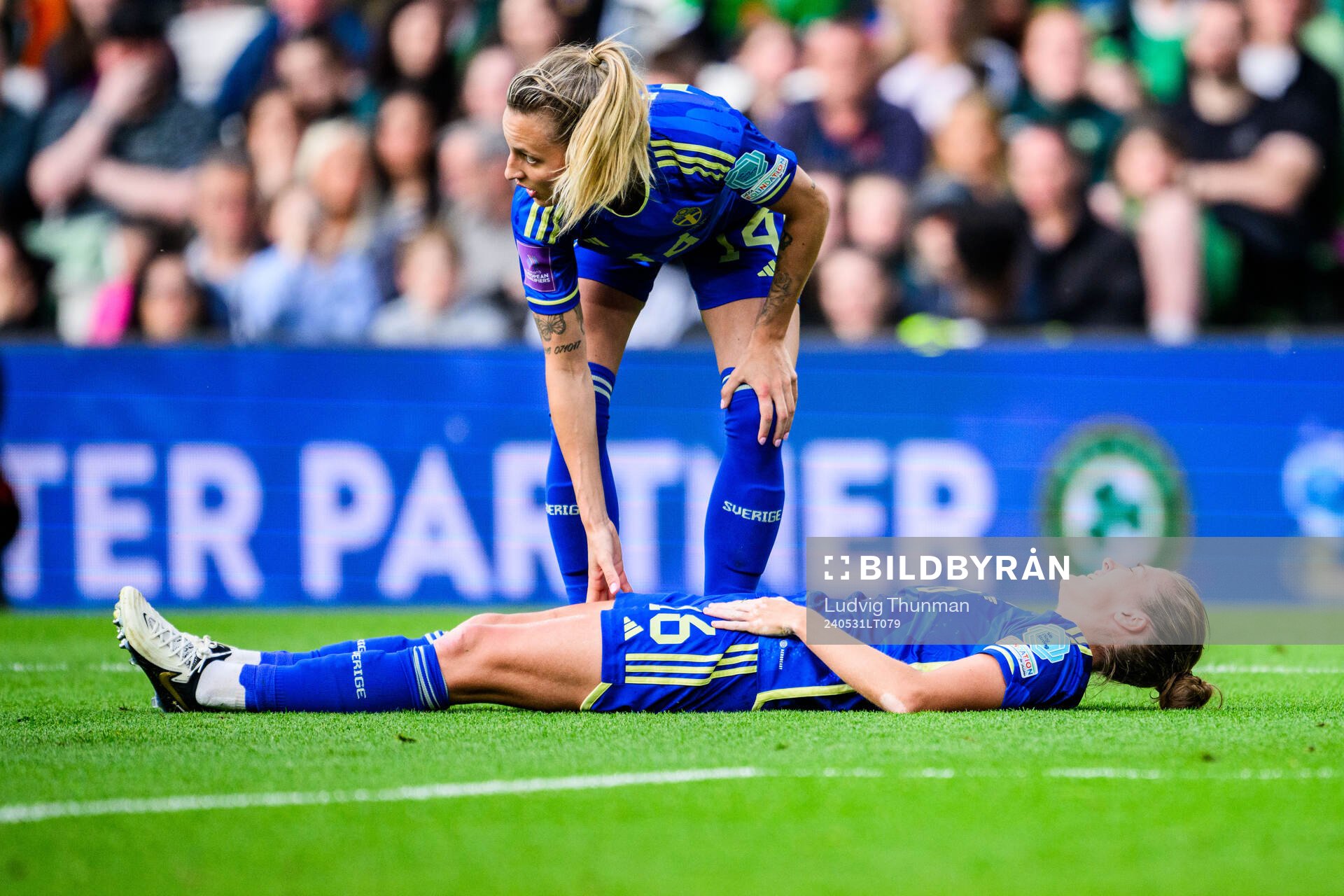 Filippa Angeldahl of Sweden in pain