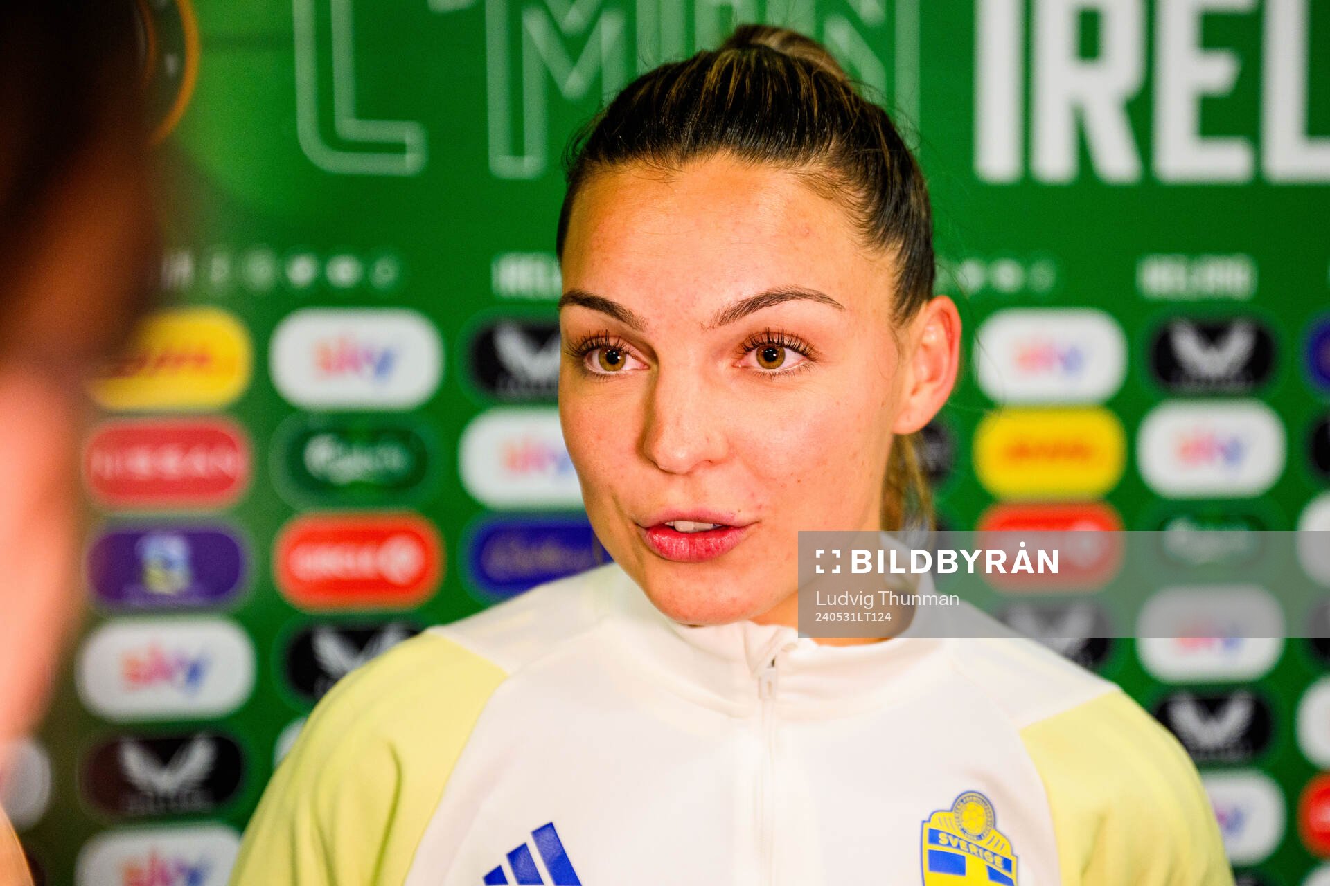 Johanna Rytting Kaneryd of Sweden is interviewed by the
