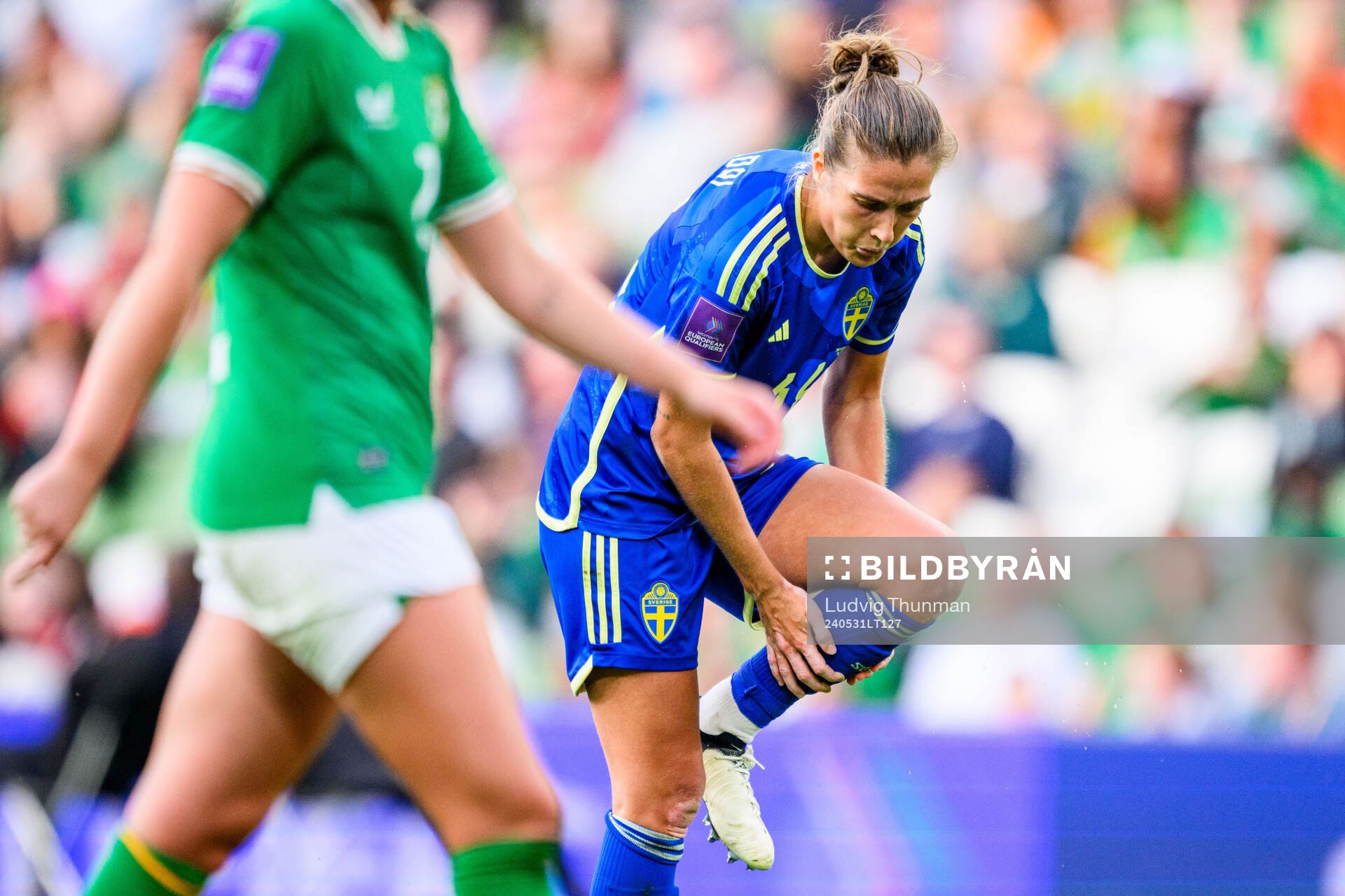 Filippa Angeldahl of Sweden looks dejected