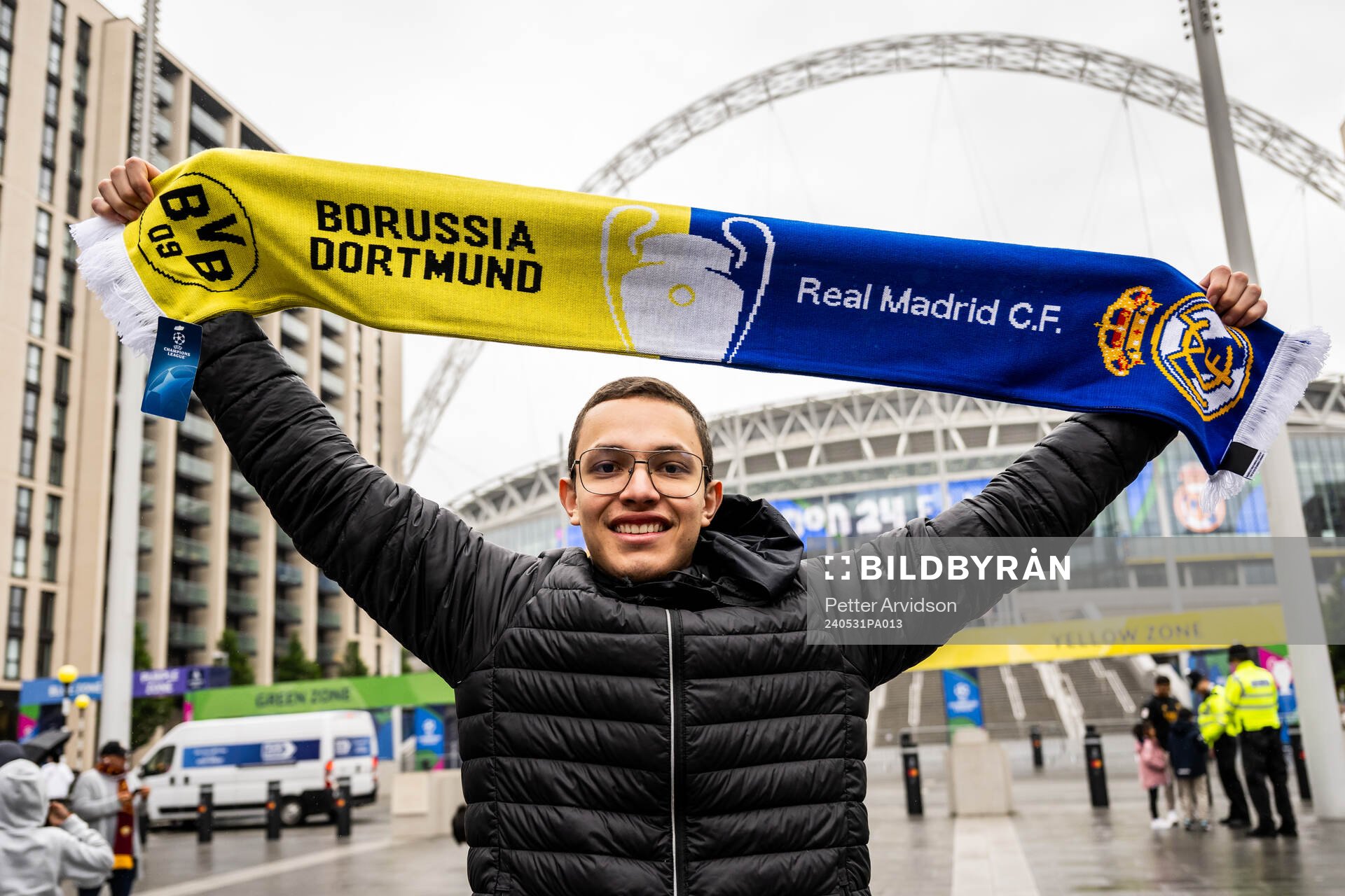 Fans outside the stadium