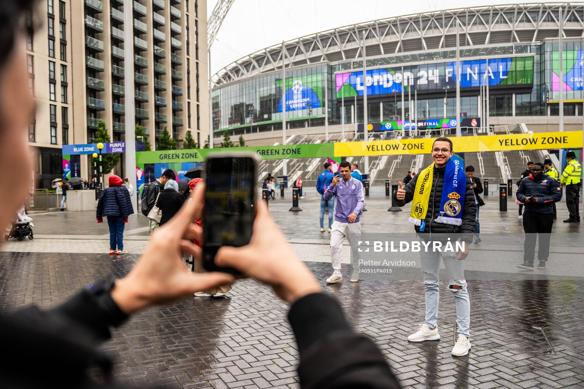 Fans outside the stadium