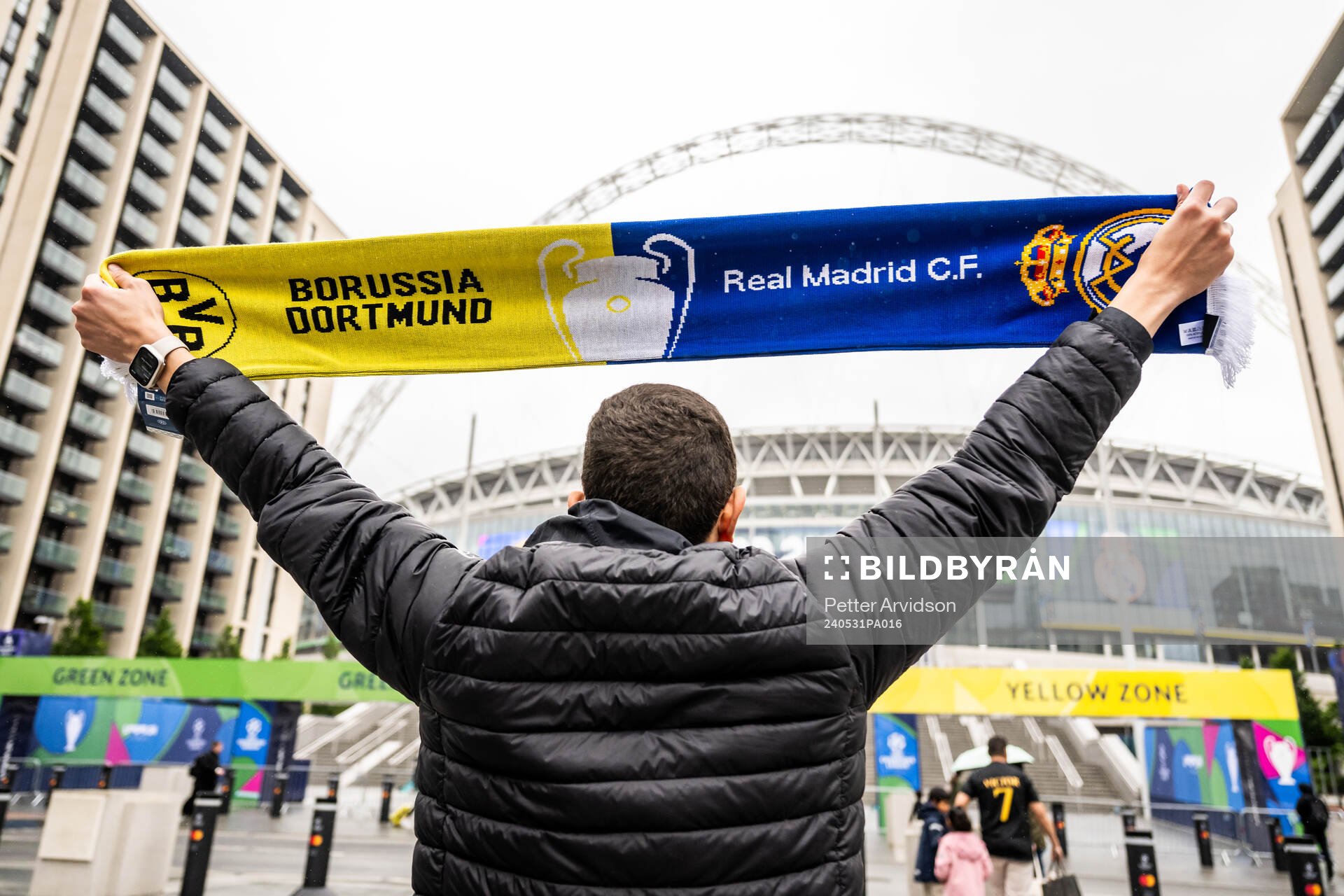 Fans outside the stadium