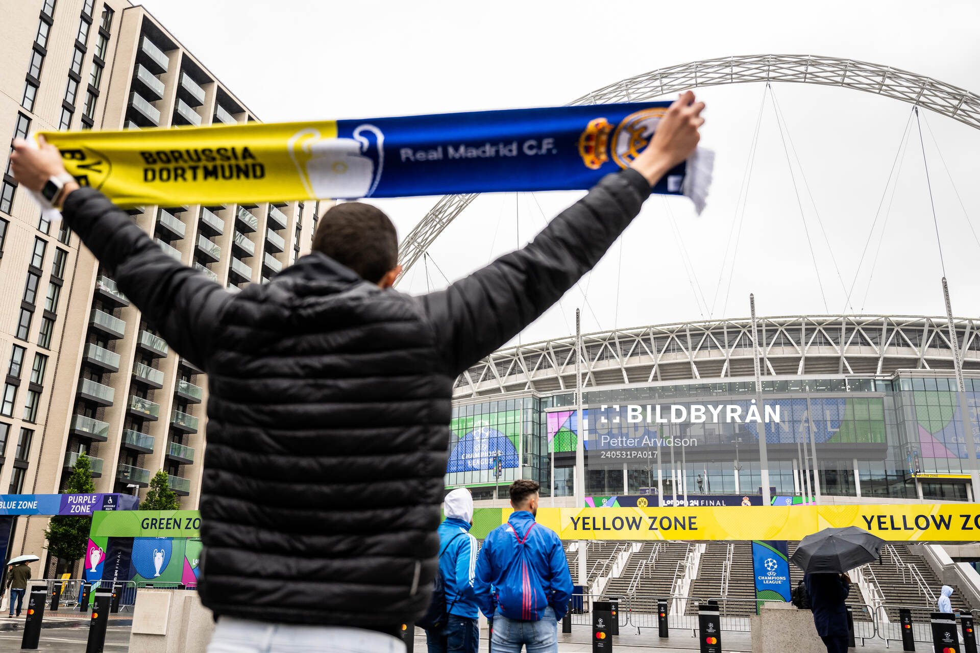 Fans outside the stadium