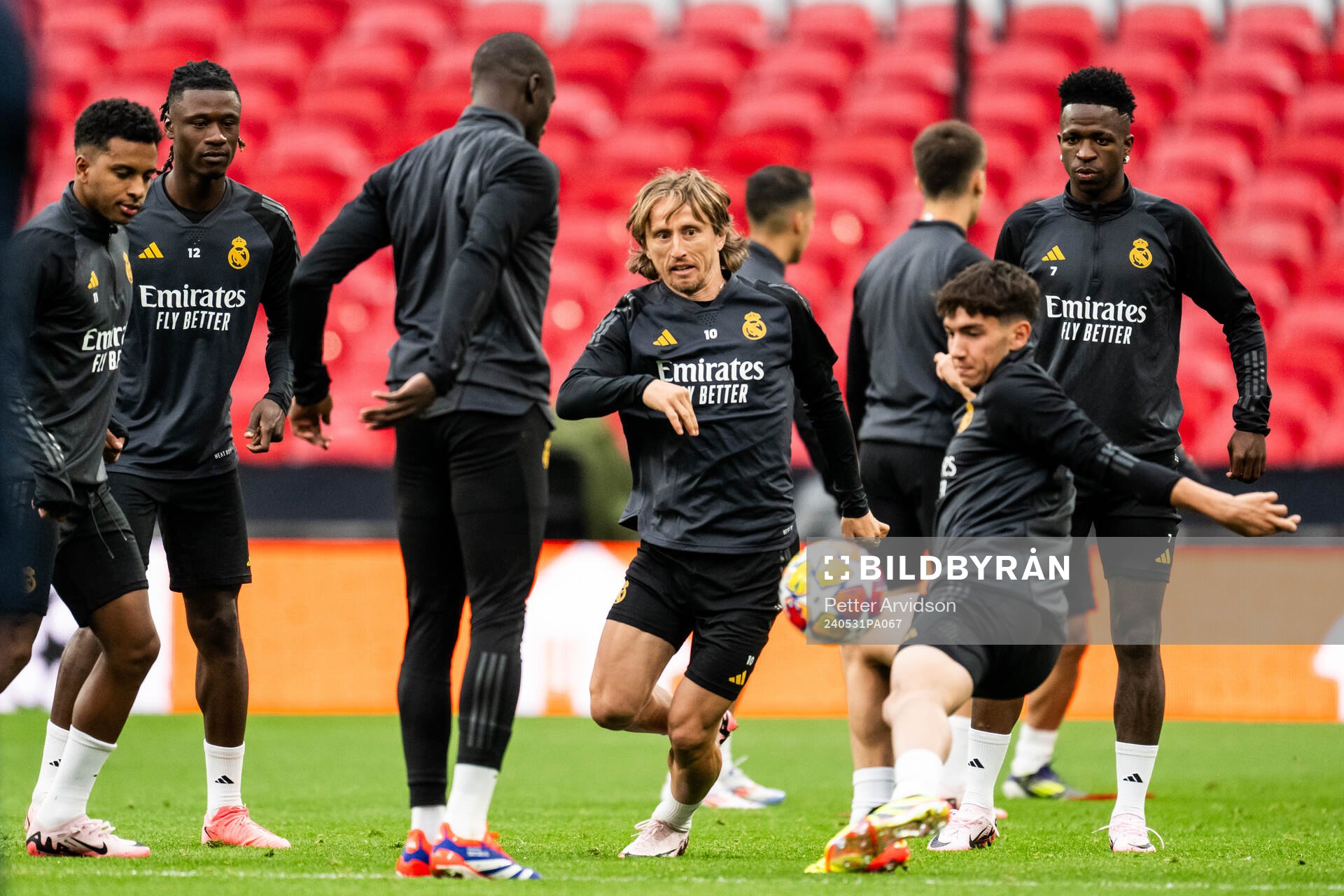 Luka Modric and Vinicius Junior of Real Madrid