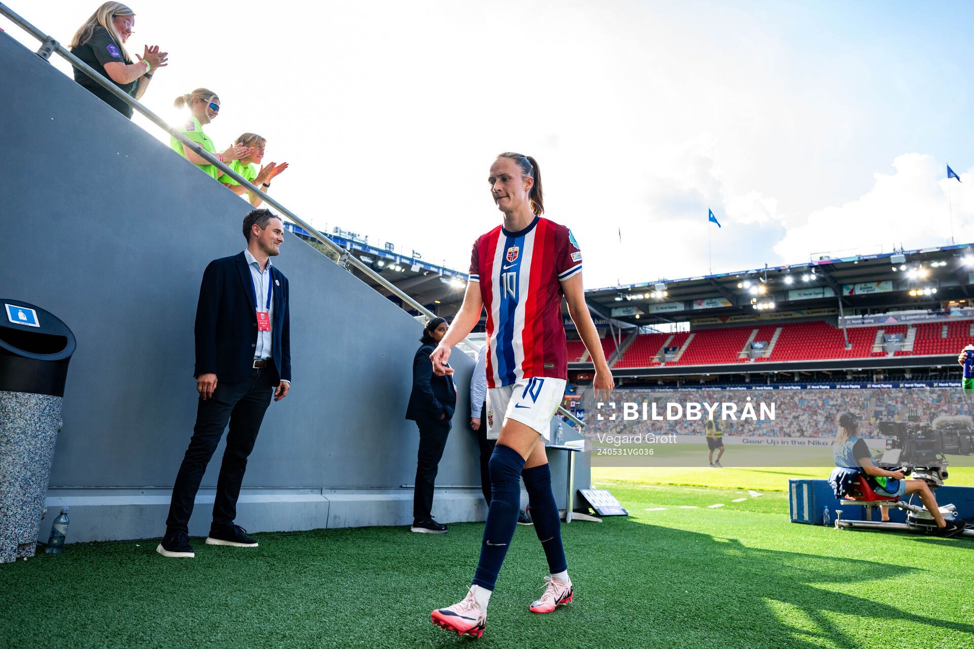 Caroline Graham Hansen of Norway at half-time of the UEFA