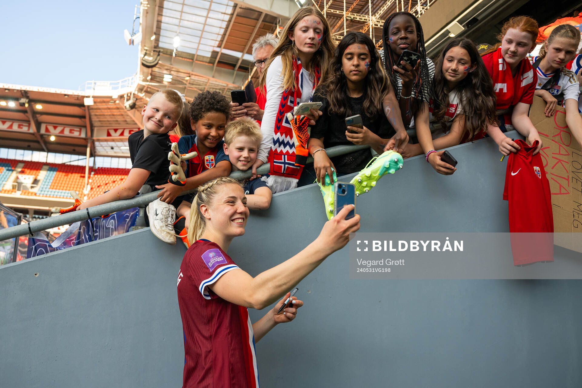 Sophie Román Haug of Norway after the UEFA Women's Euro Qualifier football match between Norway and Italy on May 31, 2024 in Oslo.