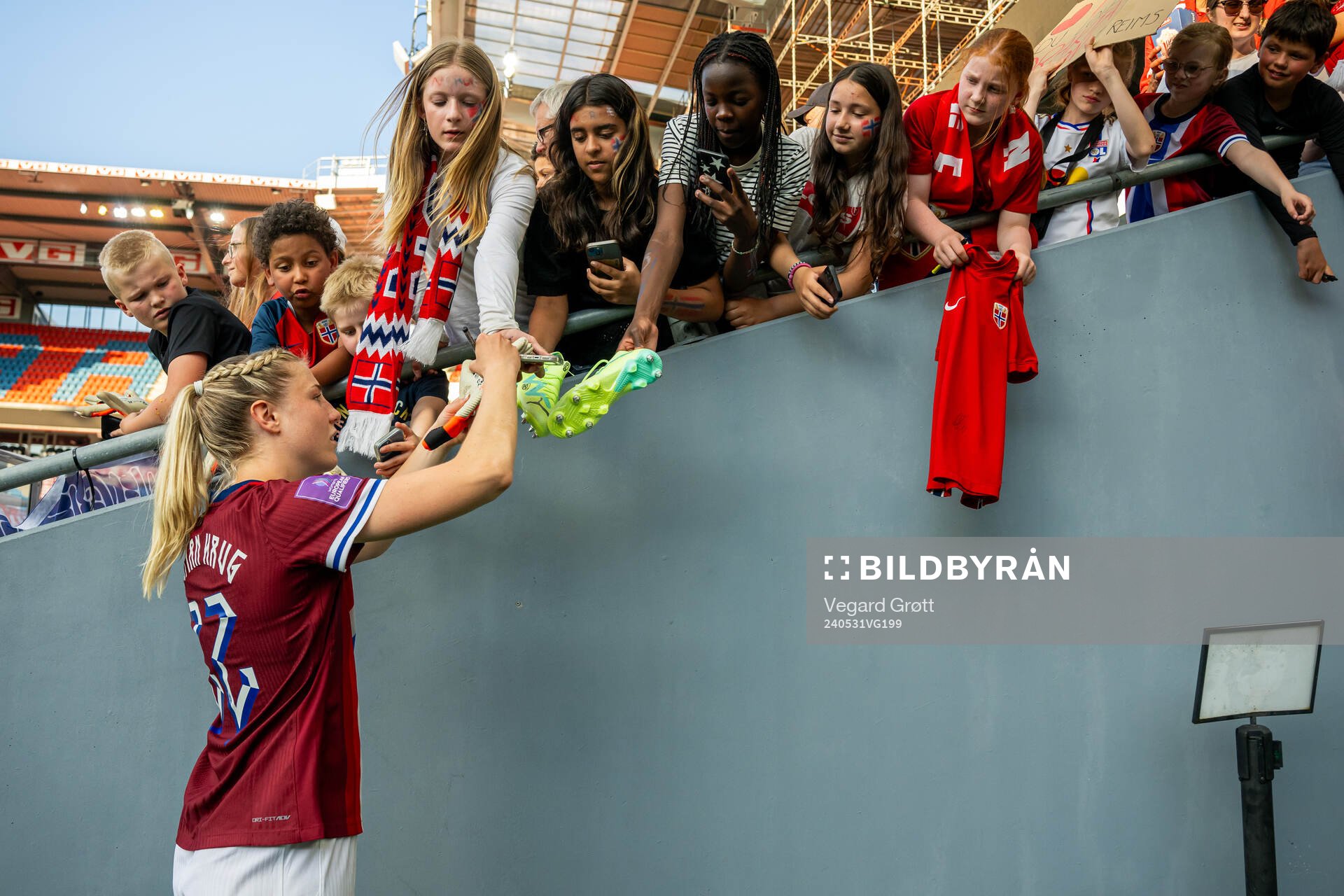 Sophie Román Haug of Norway after the UEFA Women's Euro Qualifier football match between Norway and Italy on May 31, 2024 in Oslo.