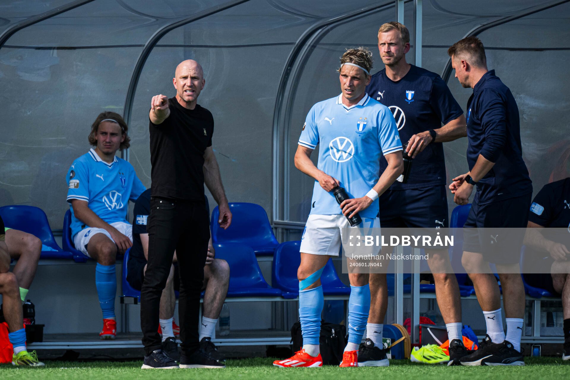 Malmö FFs tränare Henrik Rydström och Jens Stryger Larsen