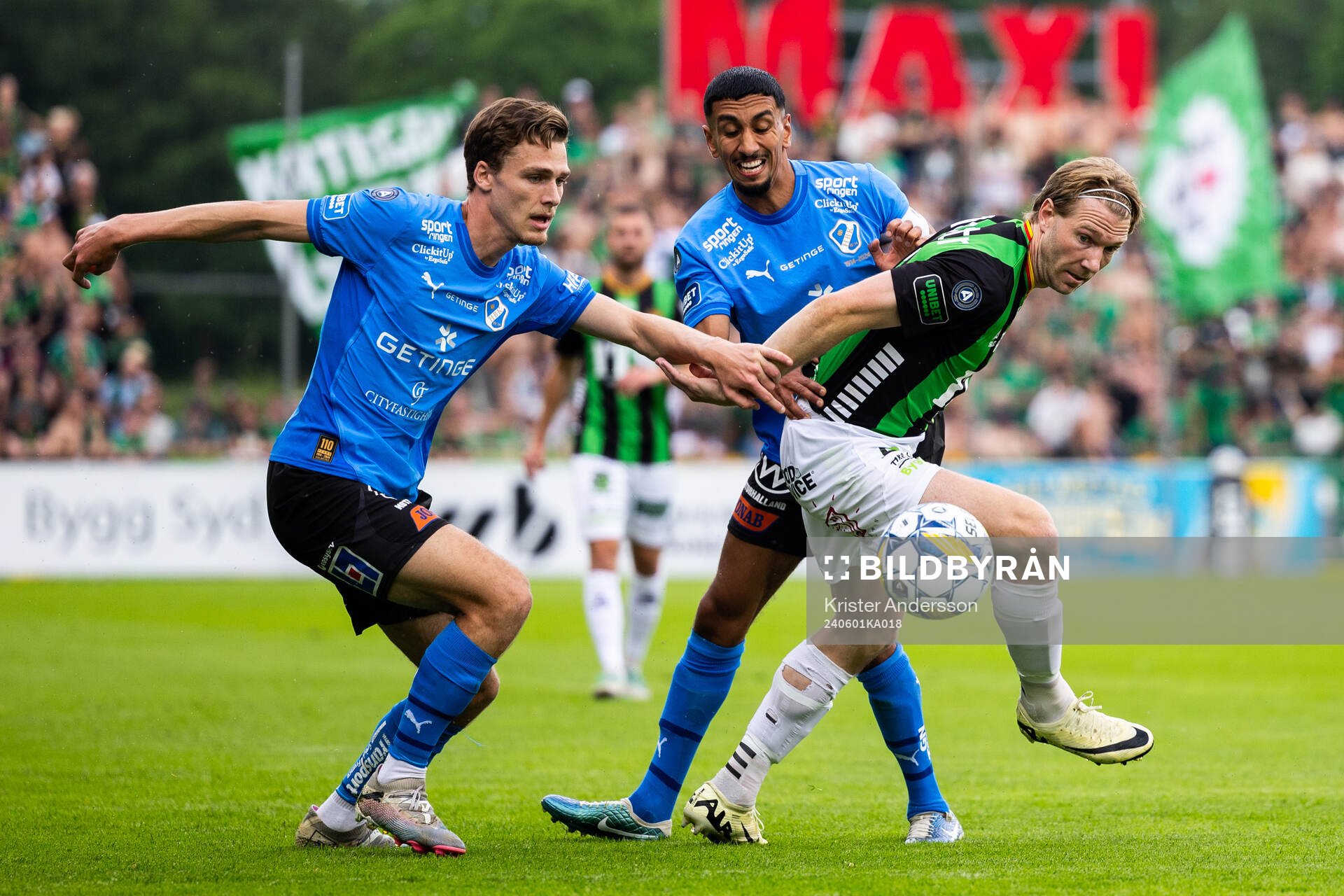 Halmstads Villiam Granath och Amir Al-Ammari mot GAIS