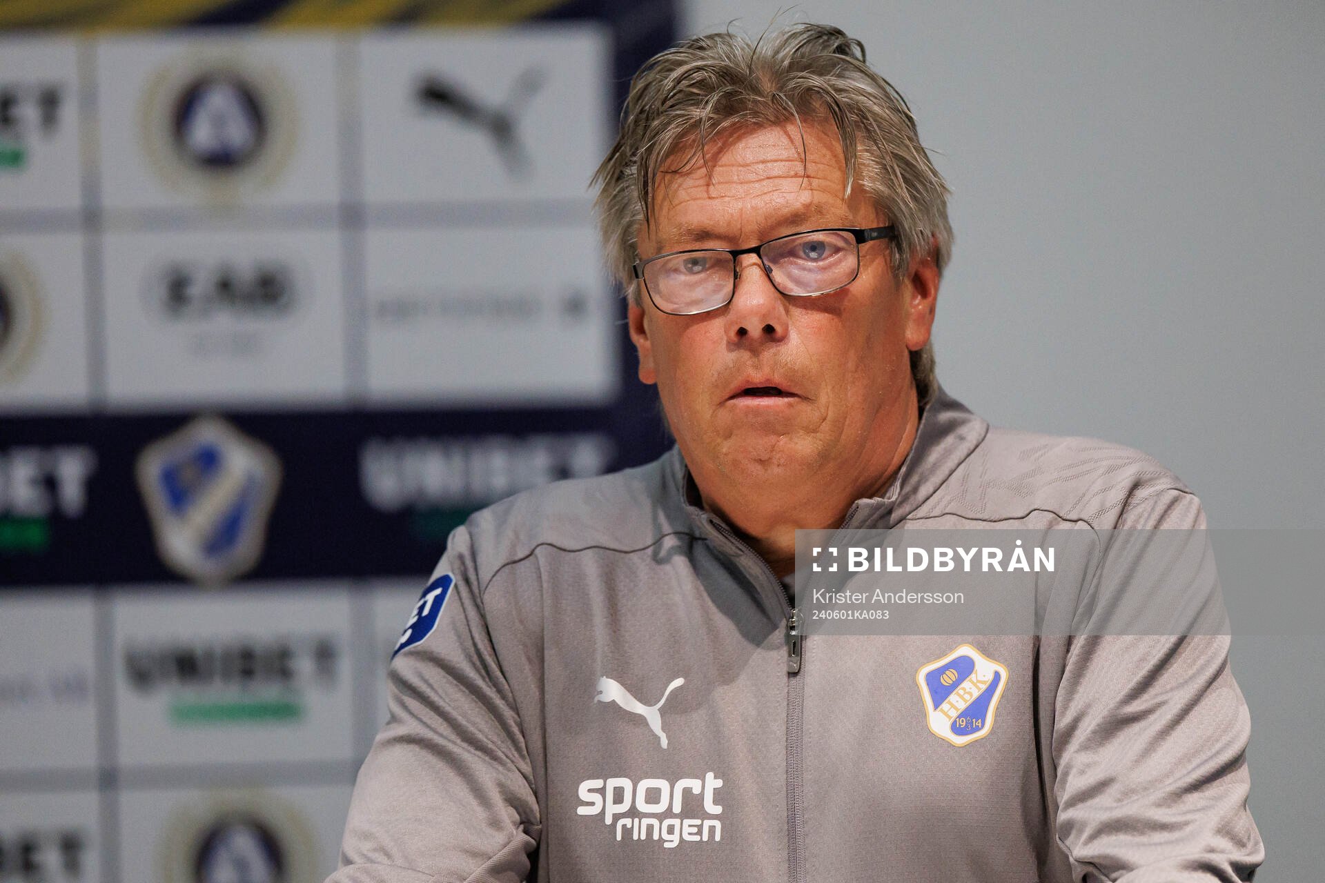 Halmstads analytiker Per Olsson efter fotbollsmatchen i Allsvenskan mellan Halmstad och GAIS den 1 juni 2024 i Halmstad. 