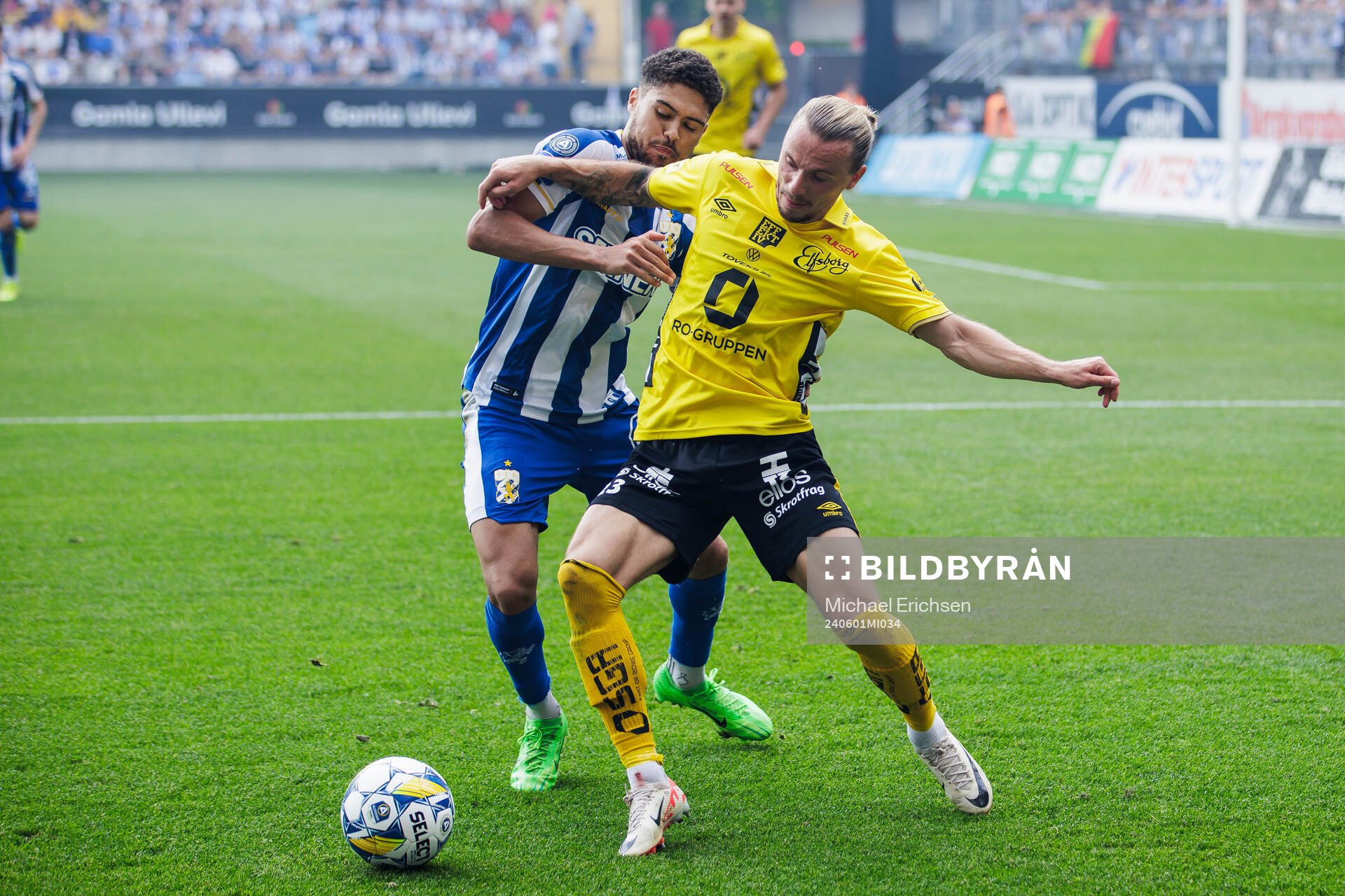 Elfsborgs Niklas Hult och IFK Göteborgs Thomas Santos