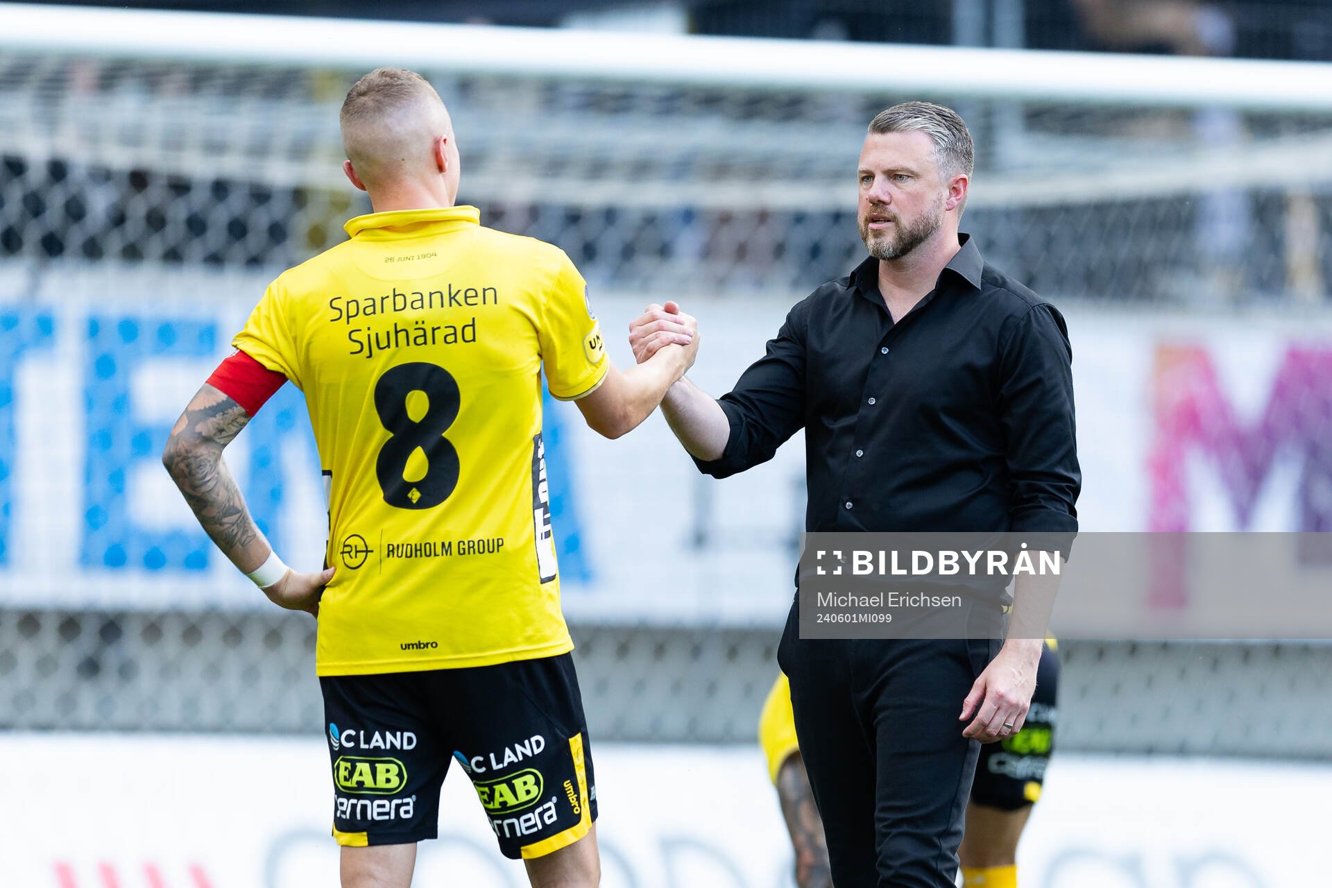 Elfsborgs Sebastian Holmen och manager Jimmy Thelin deppar