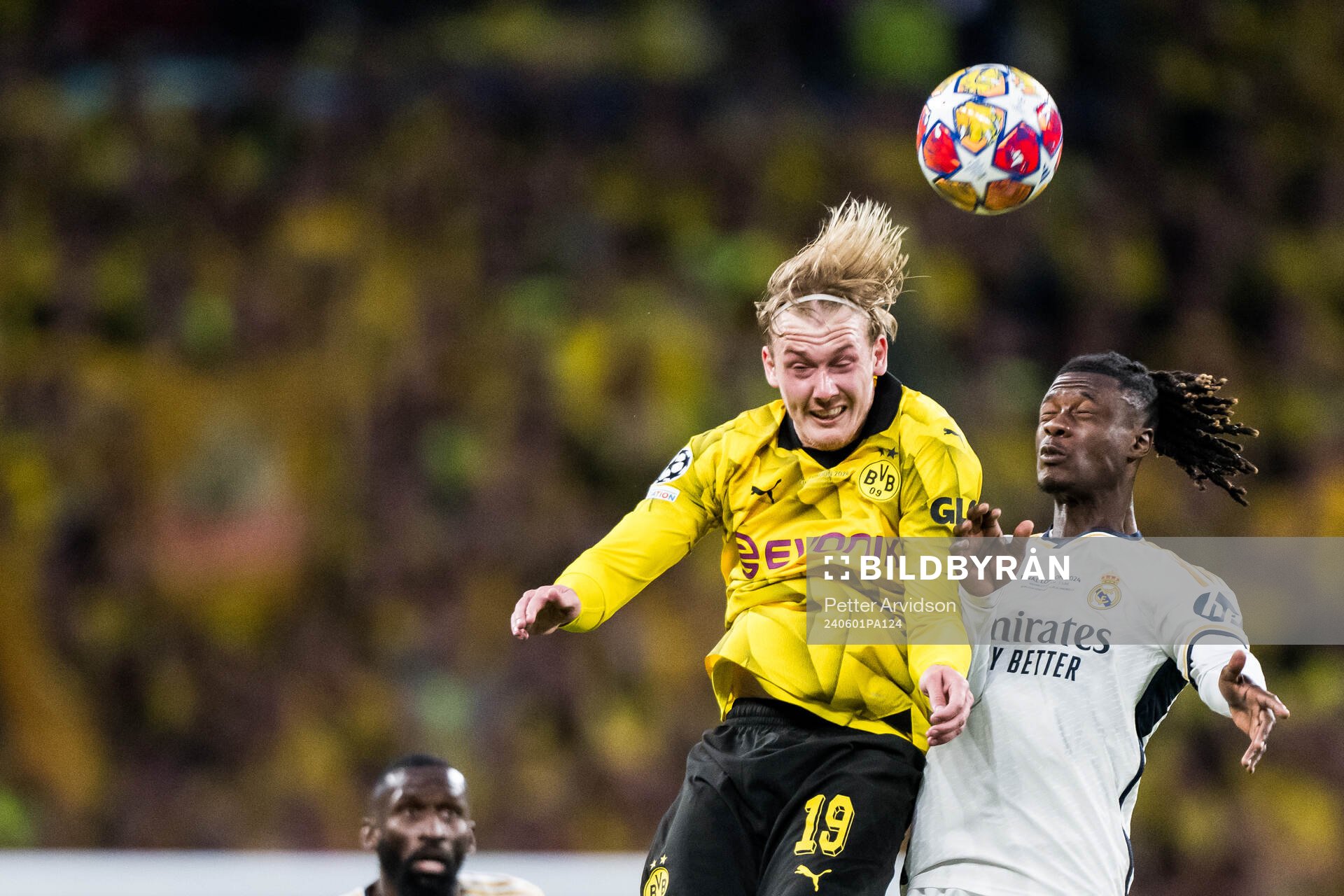 Julian Brandt of Dortmund and Eduardo Camavinga of Real