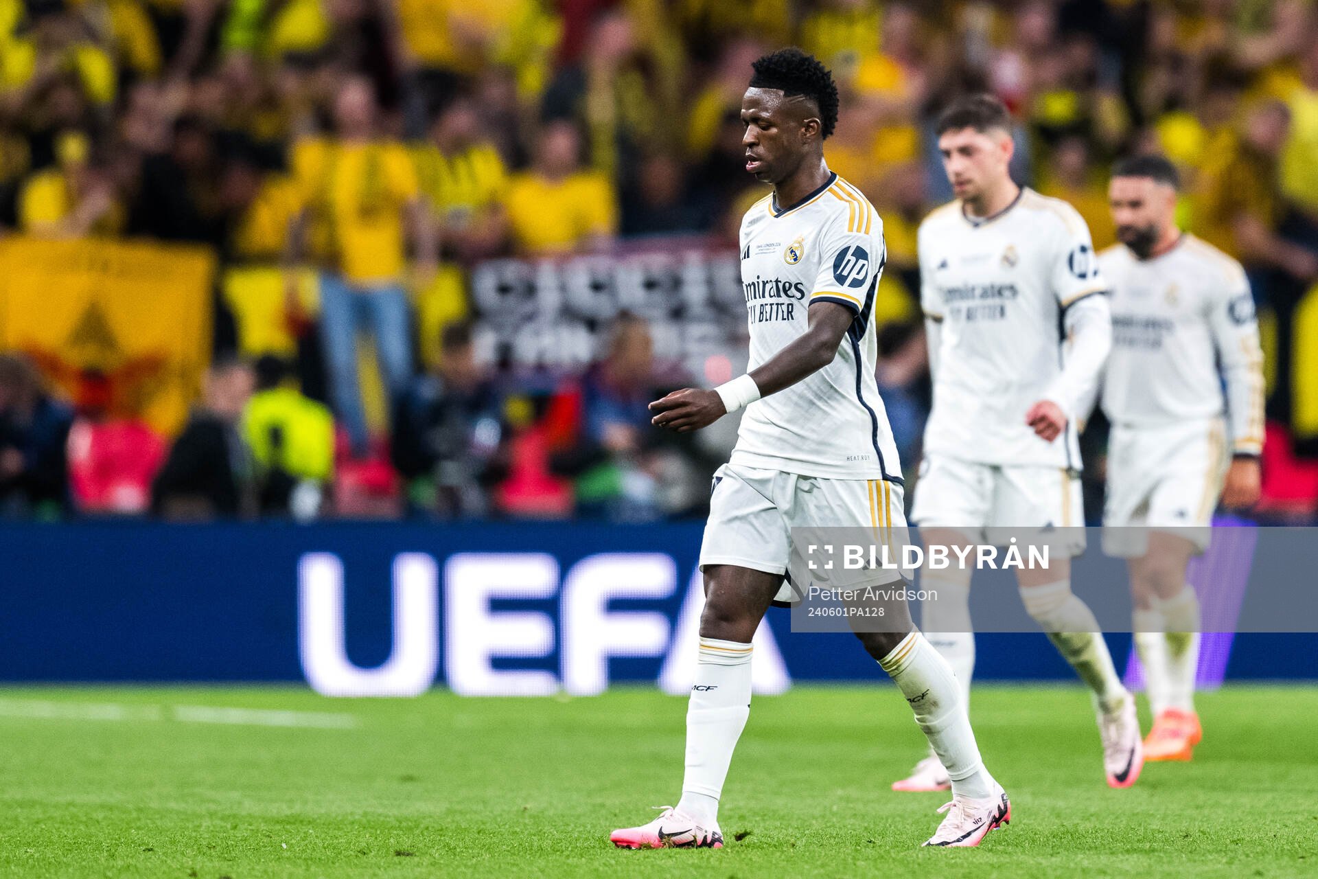 Vinicius Junior of Real Madrid looks dejected