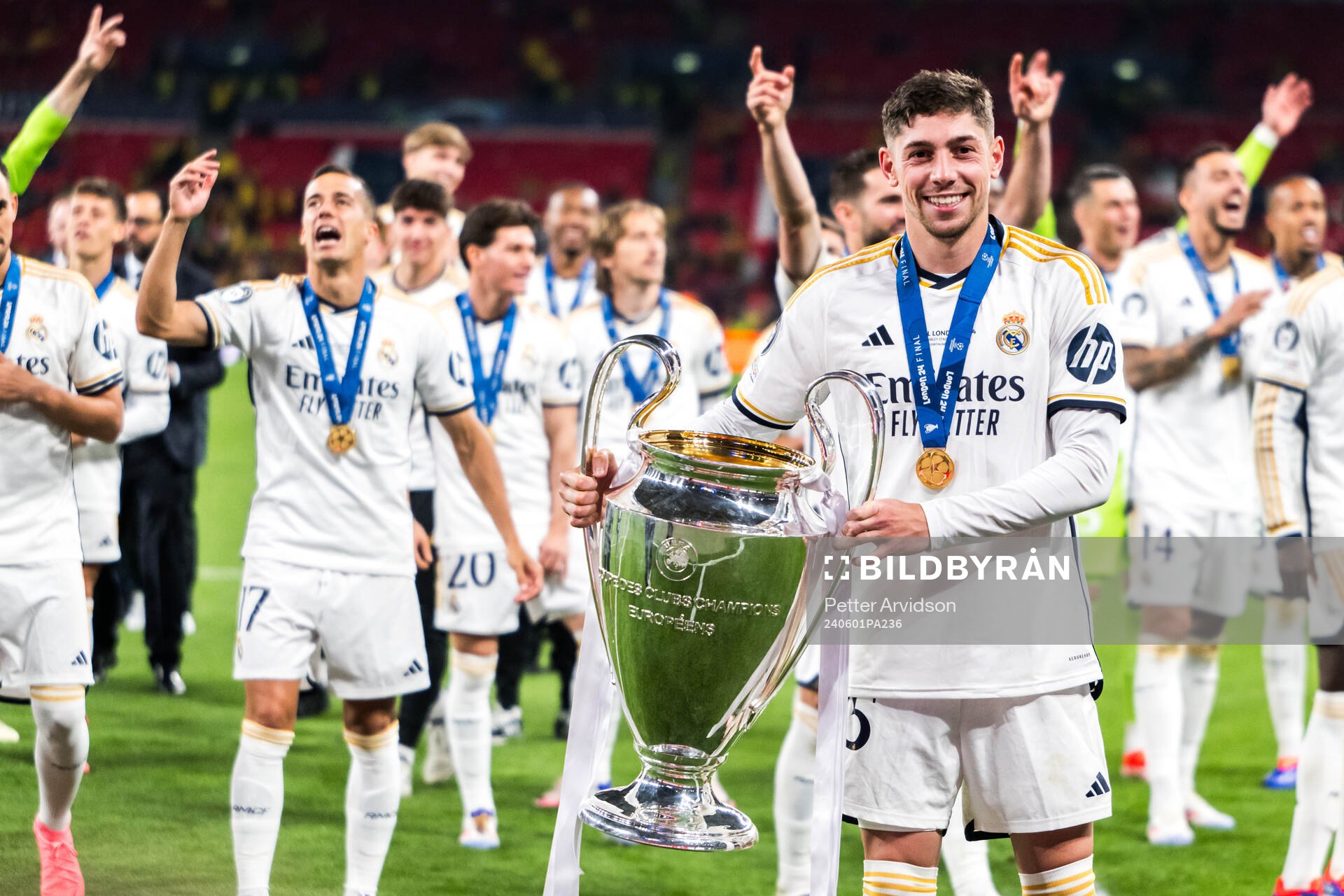 Federico Valverde of Real Madrid celebrates