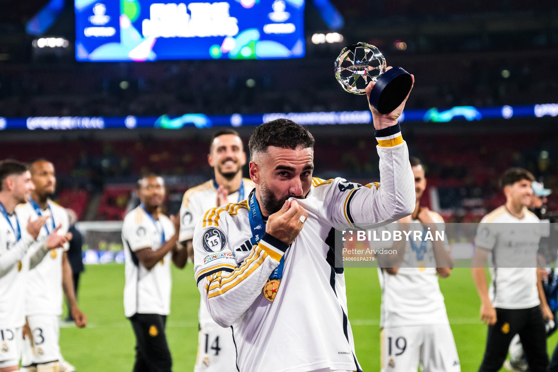 Dani Carvajal of Real Madrid celebrates