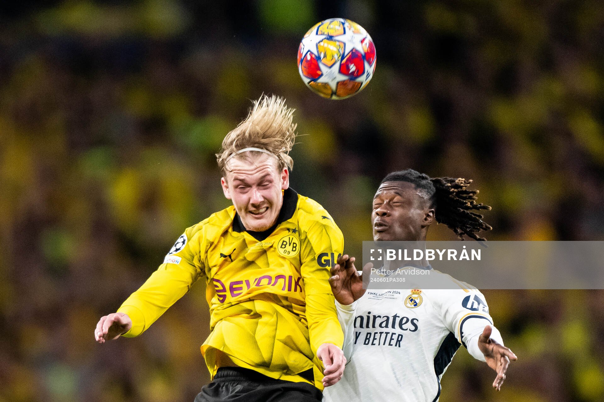Julian Brandt of Dortmund and Eduardo Camavinga of Real