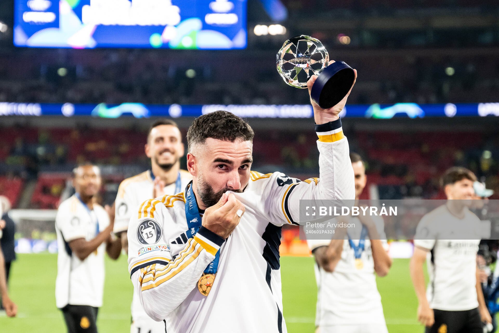 Dani Carvajal of Real Madrid celebrates