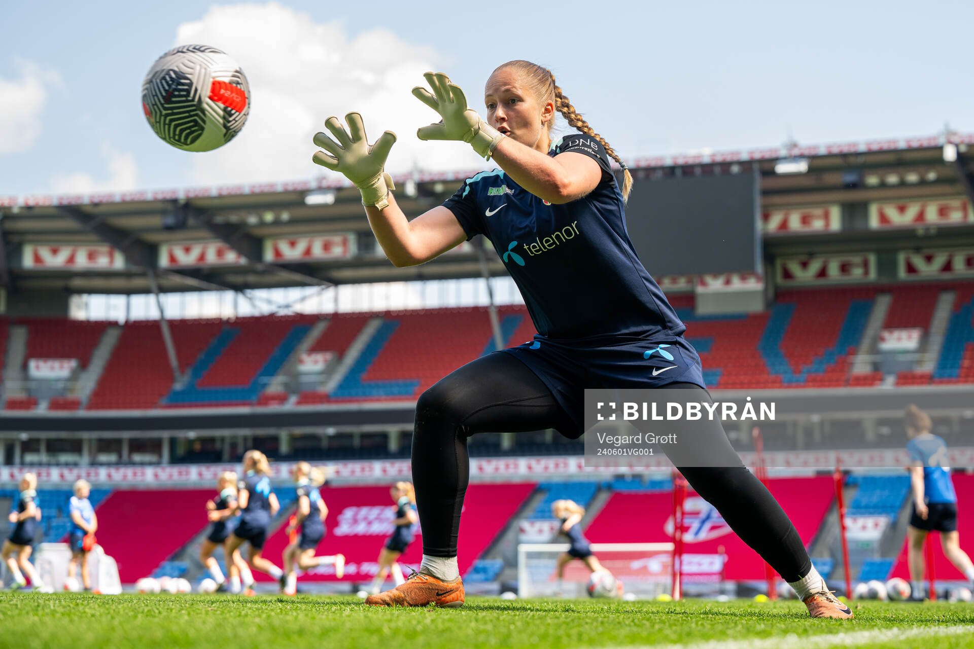 Goalkeeper Aurora Mikalsen of the Norwegian women's