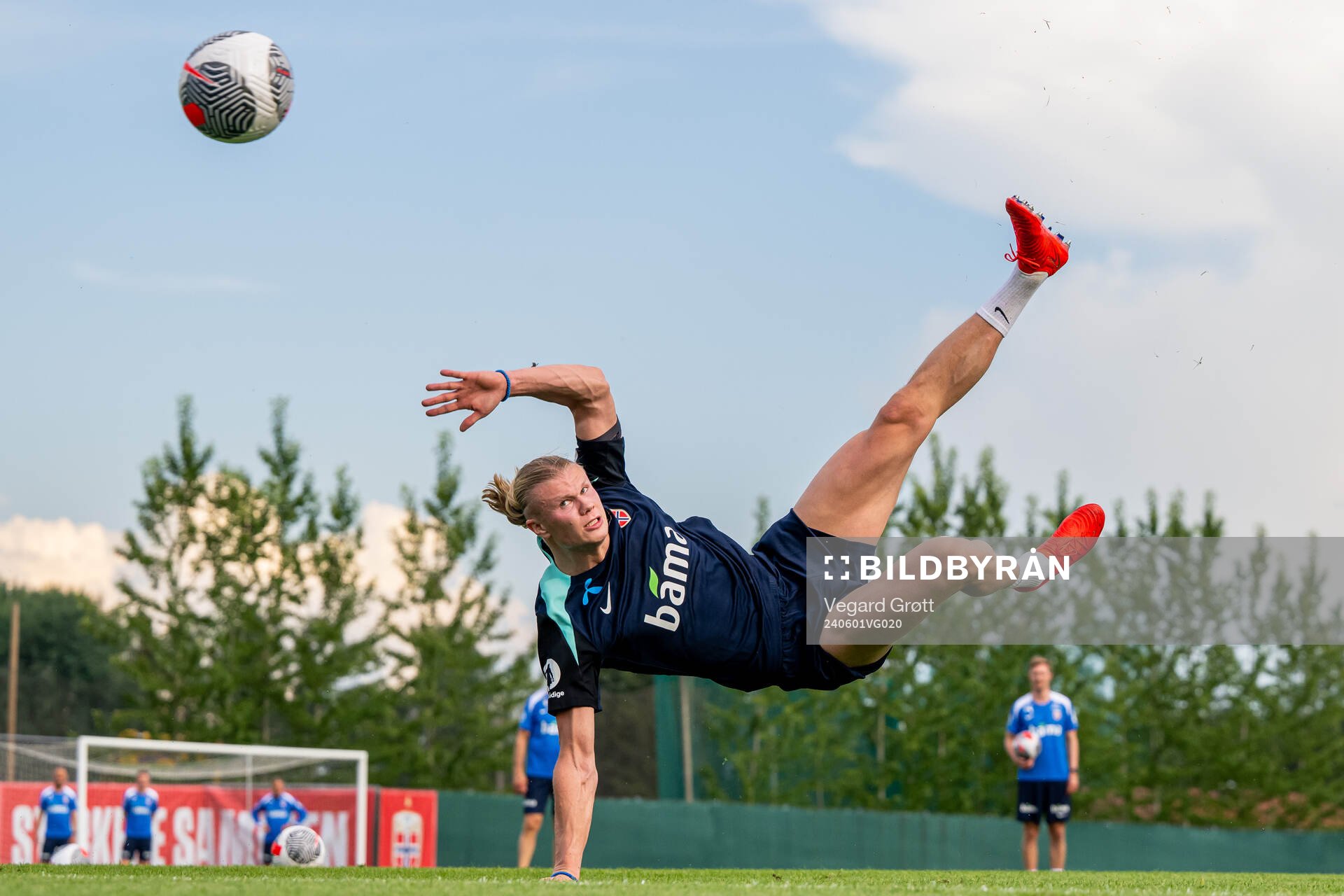 Erling Braut Haaland of the Norwegian national football team during a training session on June 1, 2024 in Lillestrøm.