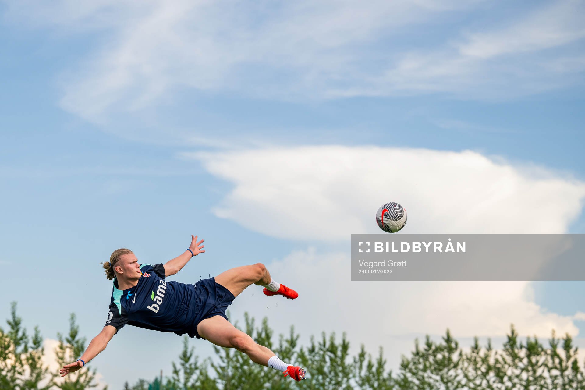 Erling Braut Haaland of the Norwegian national football team during a training session on June 1, 2024 in Lillestrøm.