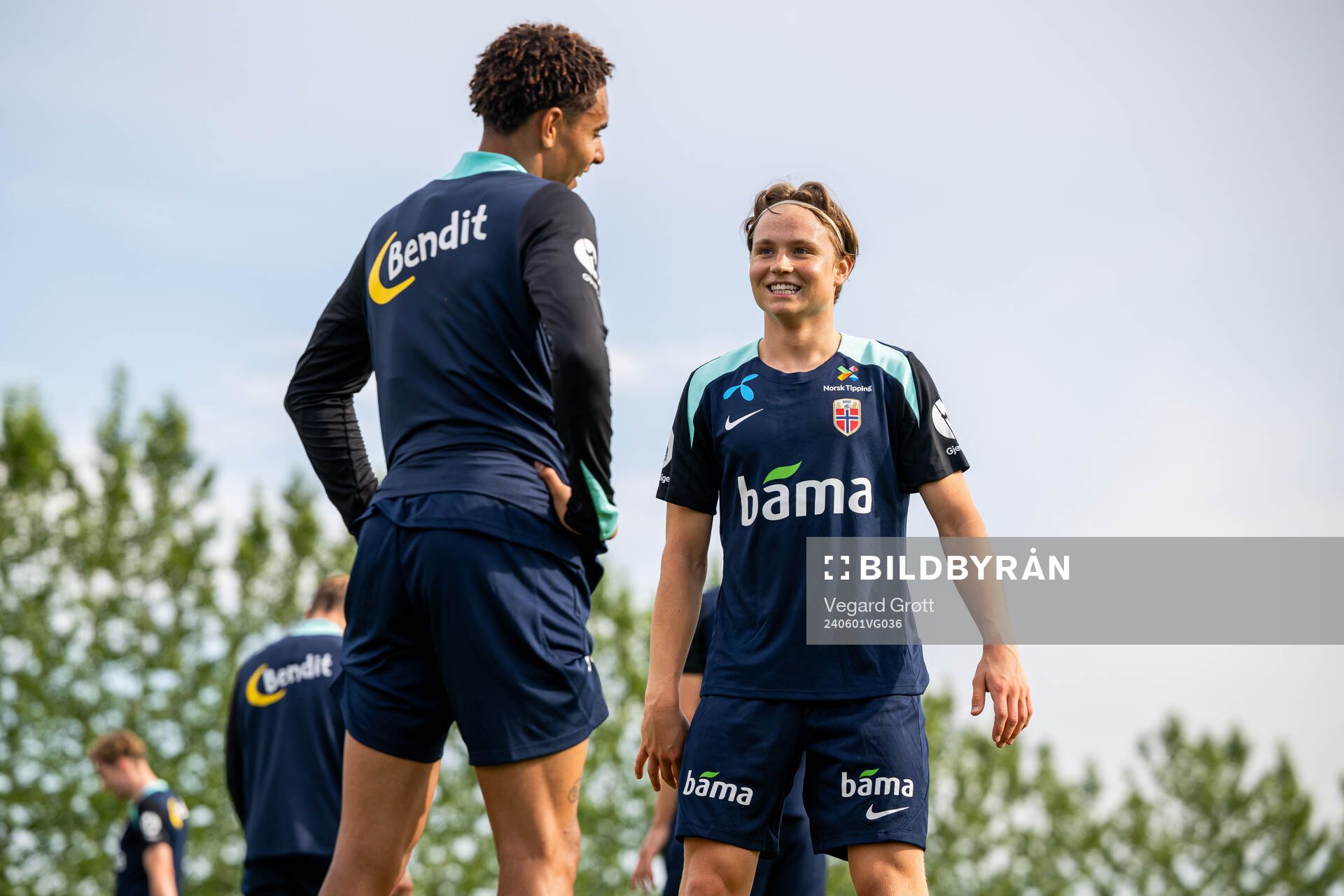 Antonio Nusa and Andreas Schjelderup of the Norwegian