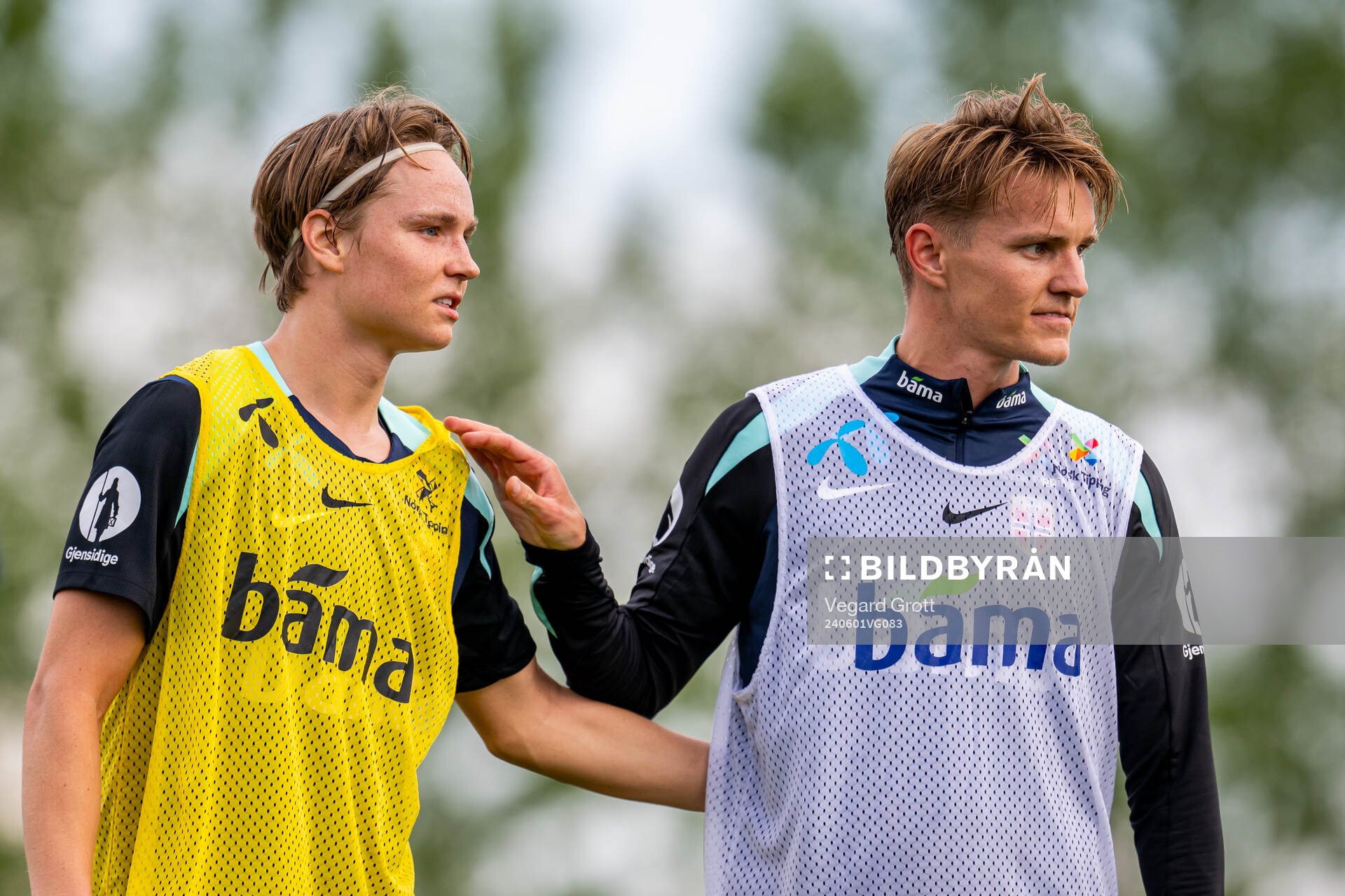 Andreas Schjelderup and Martin Ødegaard of the Norwegian