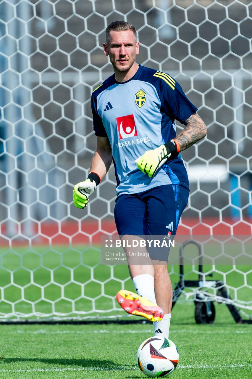 Goalkeeper Robin Olsen of Sweden
