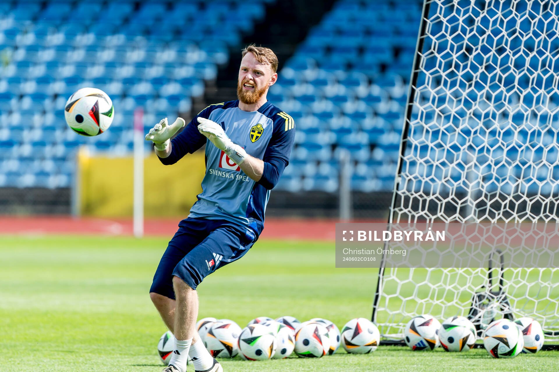Goalkeeper Viktor Johansson of Sweden