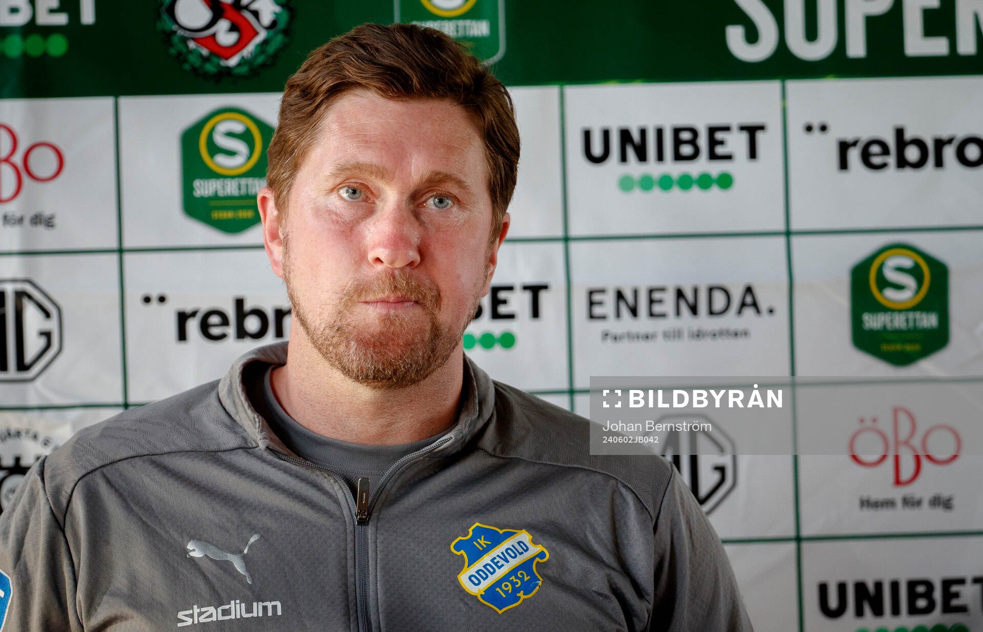 IK Oddevolds tränare Rikard Nilsson på presskonferensen