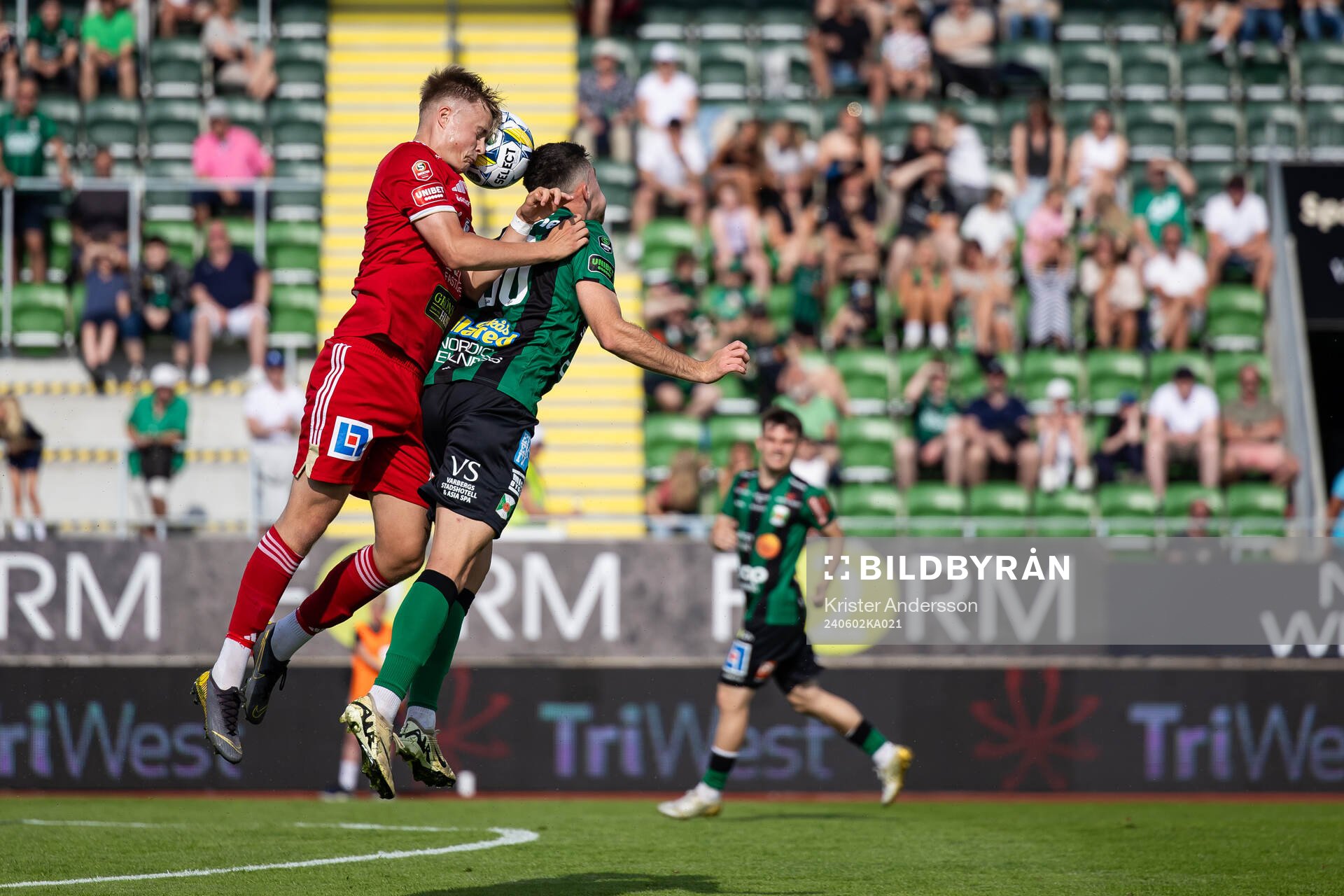 Skövde AIKs Edvin Tellgren och Varbergs Aulon Bitiqi