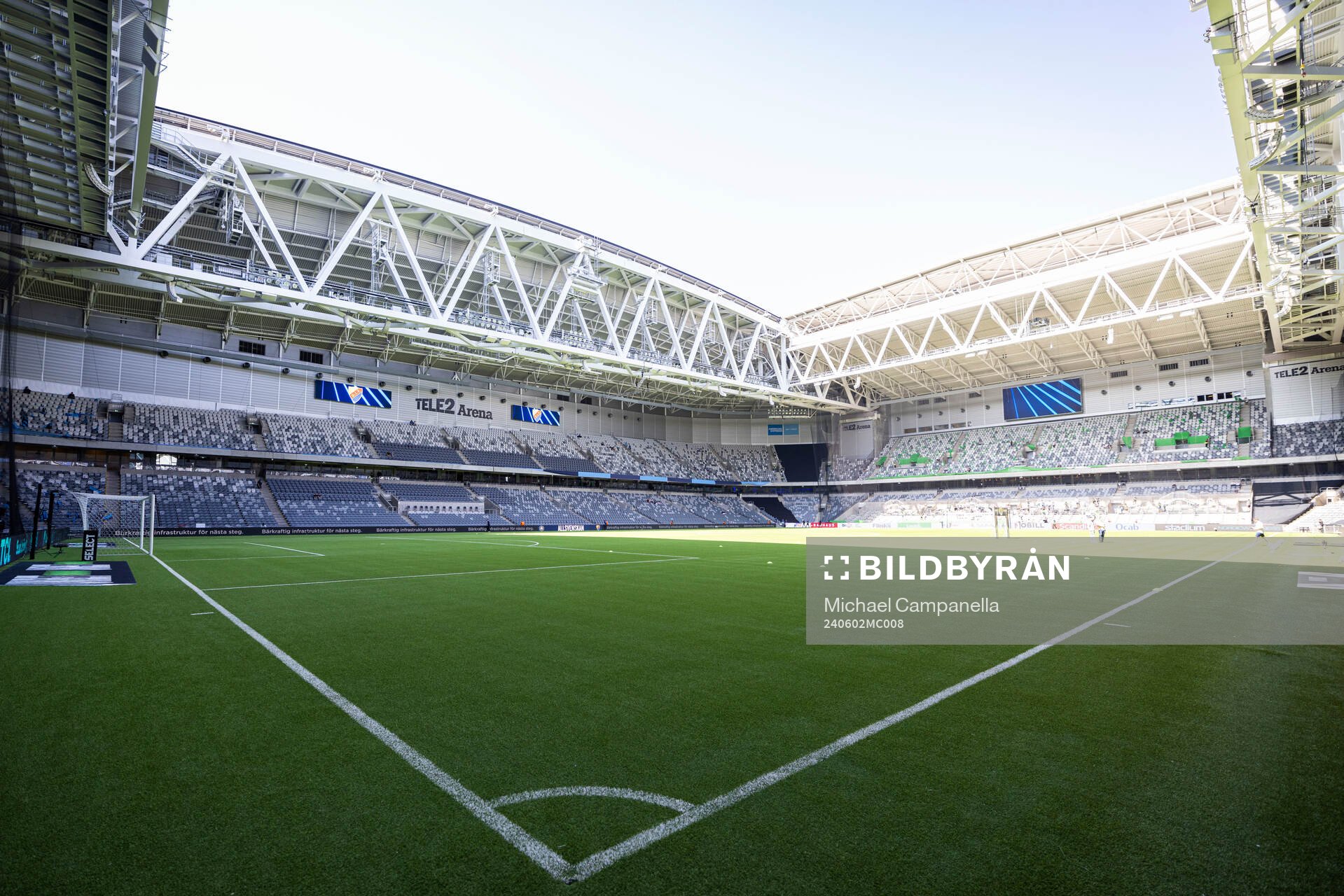 Generell vy på Tele2 Arena innan fotbollsmatchen i