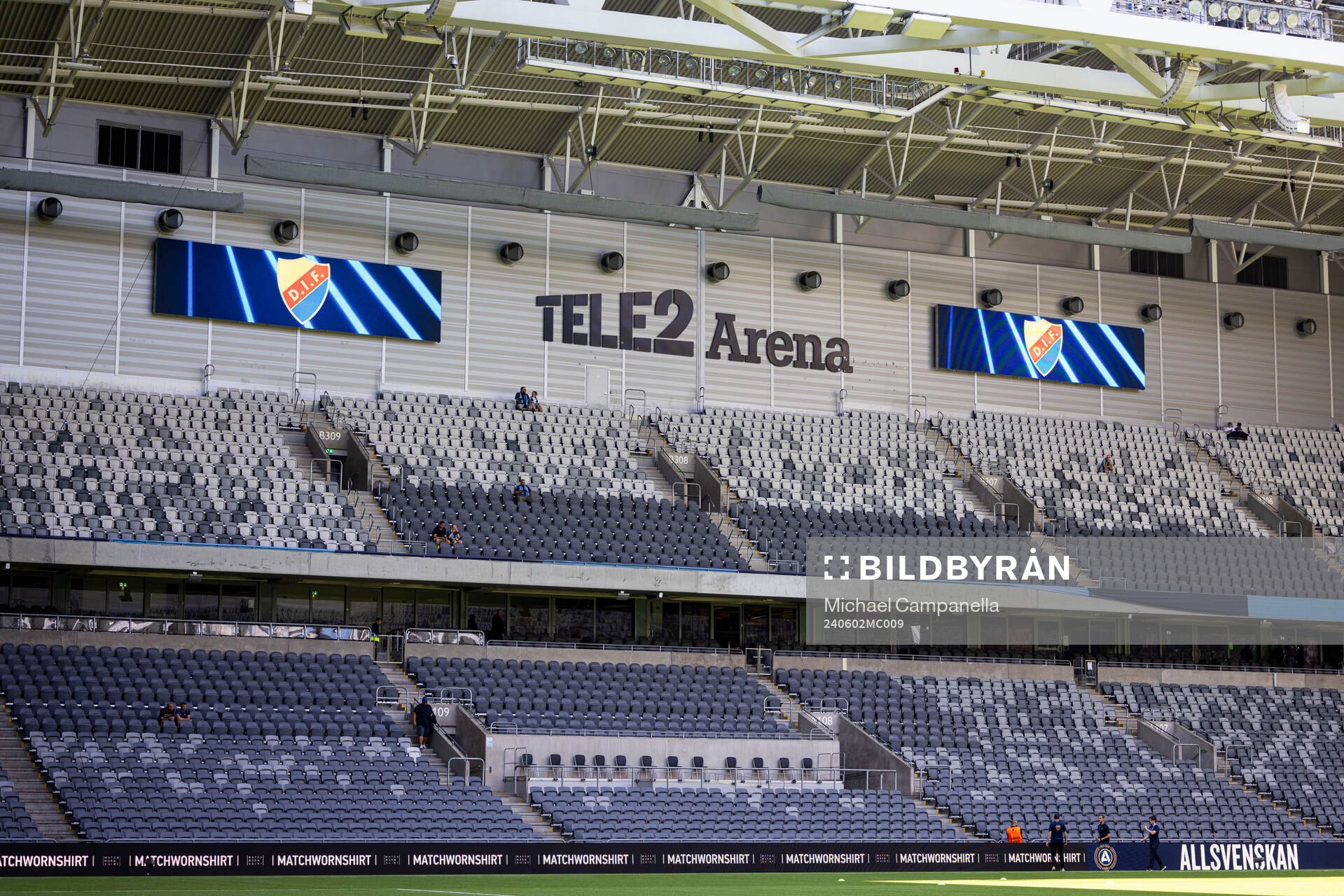 Generell vy på Tele2 Arena innan fotbollsmatchen i