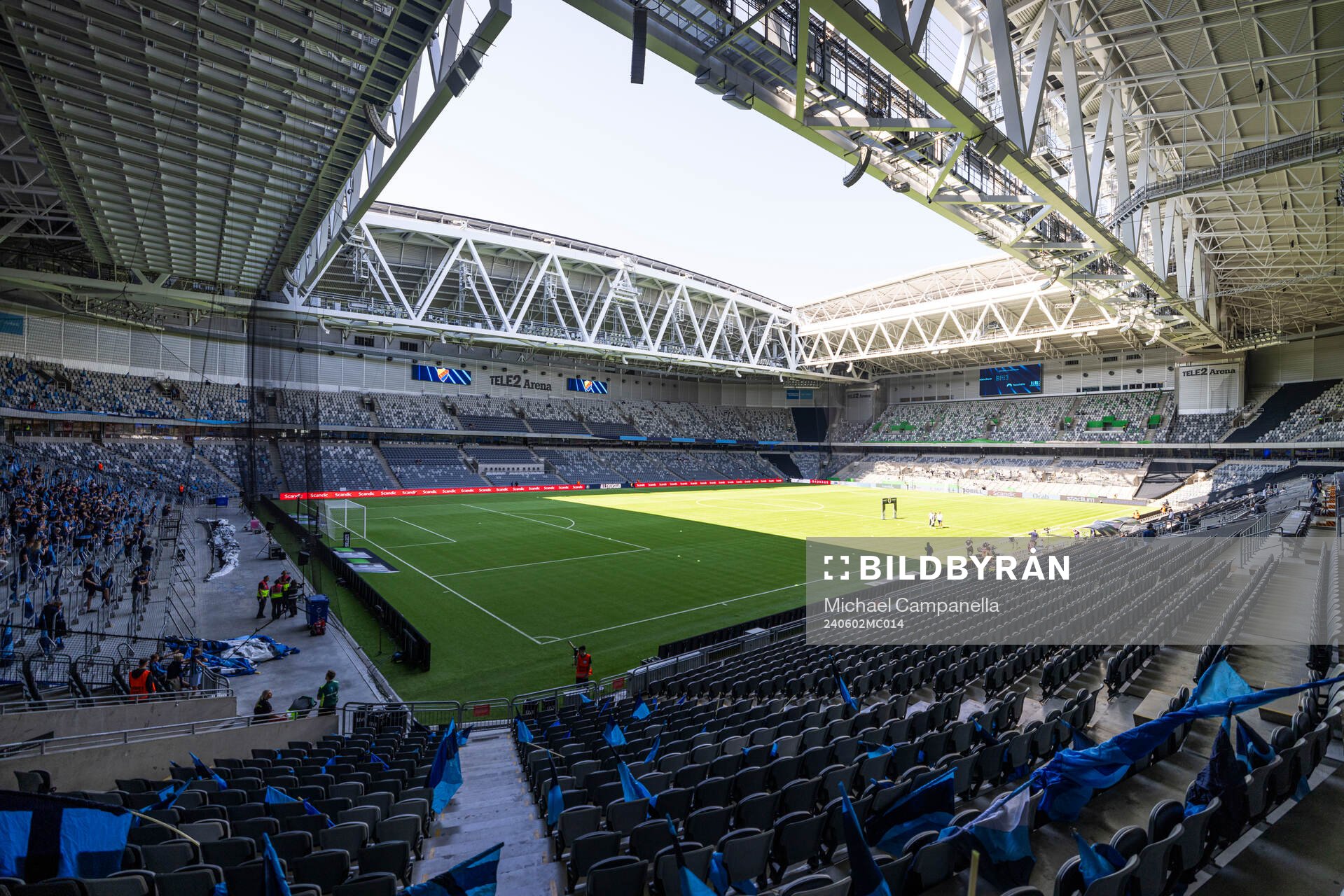 Generell vy på Tele2 Arena innan fotbollsmatchen i