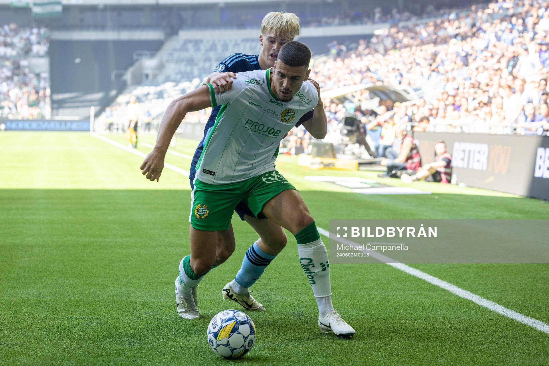Hammarbys Edvin Kurtulus och Djurgårdens Lucas Bergvall