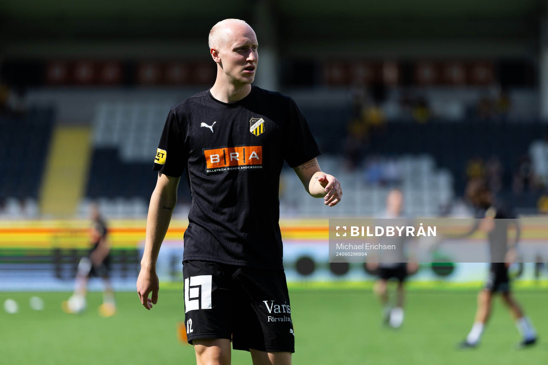 Häckens Valgeir Lunddal innan fotbollsmatchen i