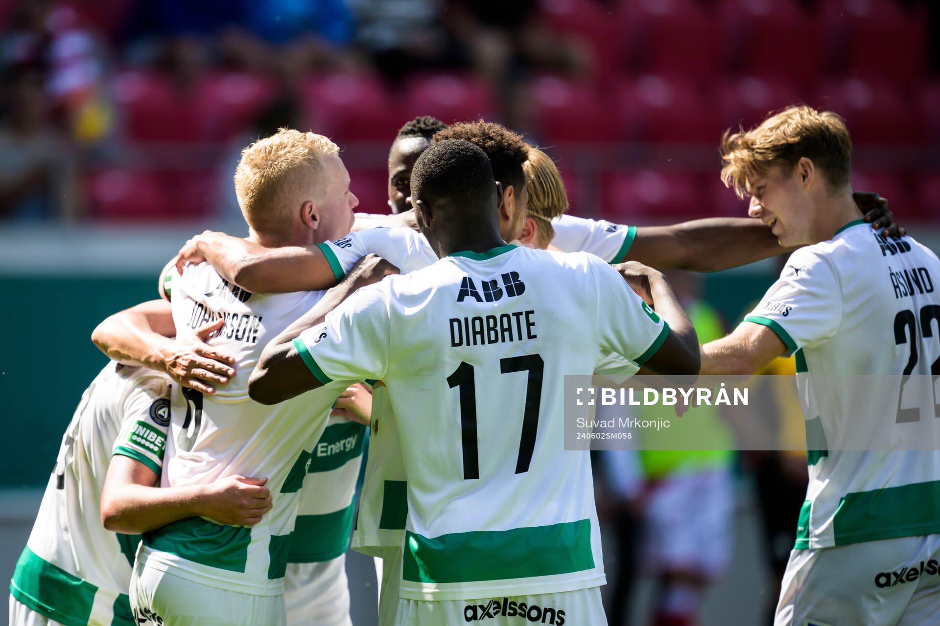 Västerås Mattéo Alrich Mawulé Ahlinvi jublar efter 0-2 under fotbollsmatchen i Allsvenskan mellan Kalmar och Västerås den 2 juni 2024 i Kalmar.