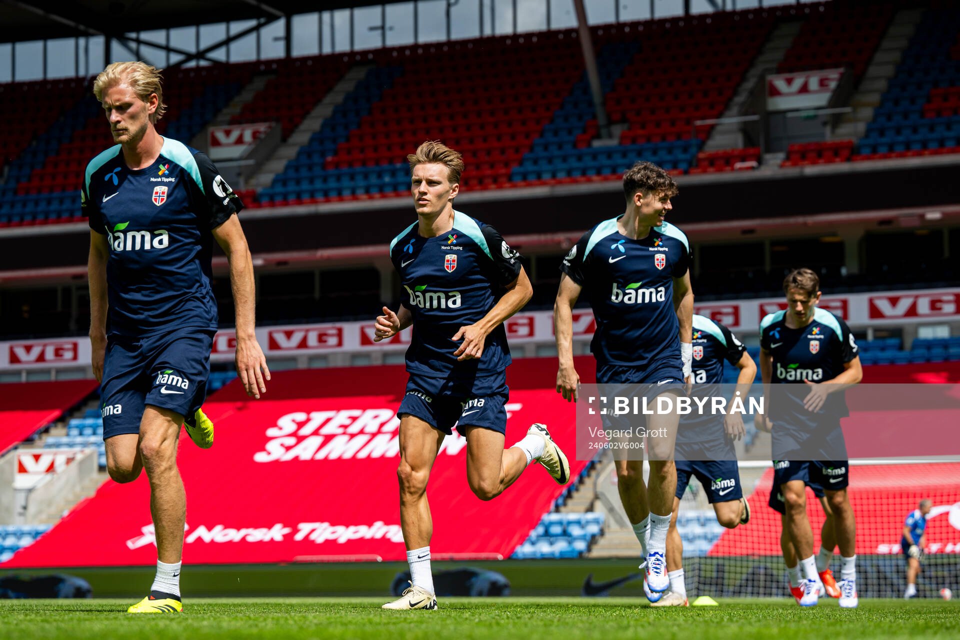 Morten Thorsby and Martin Ødegaard of the Norwegian