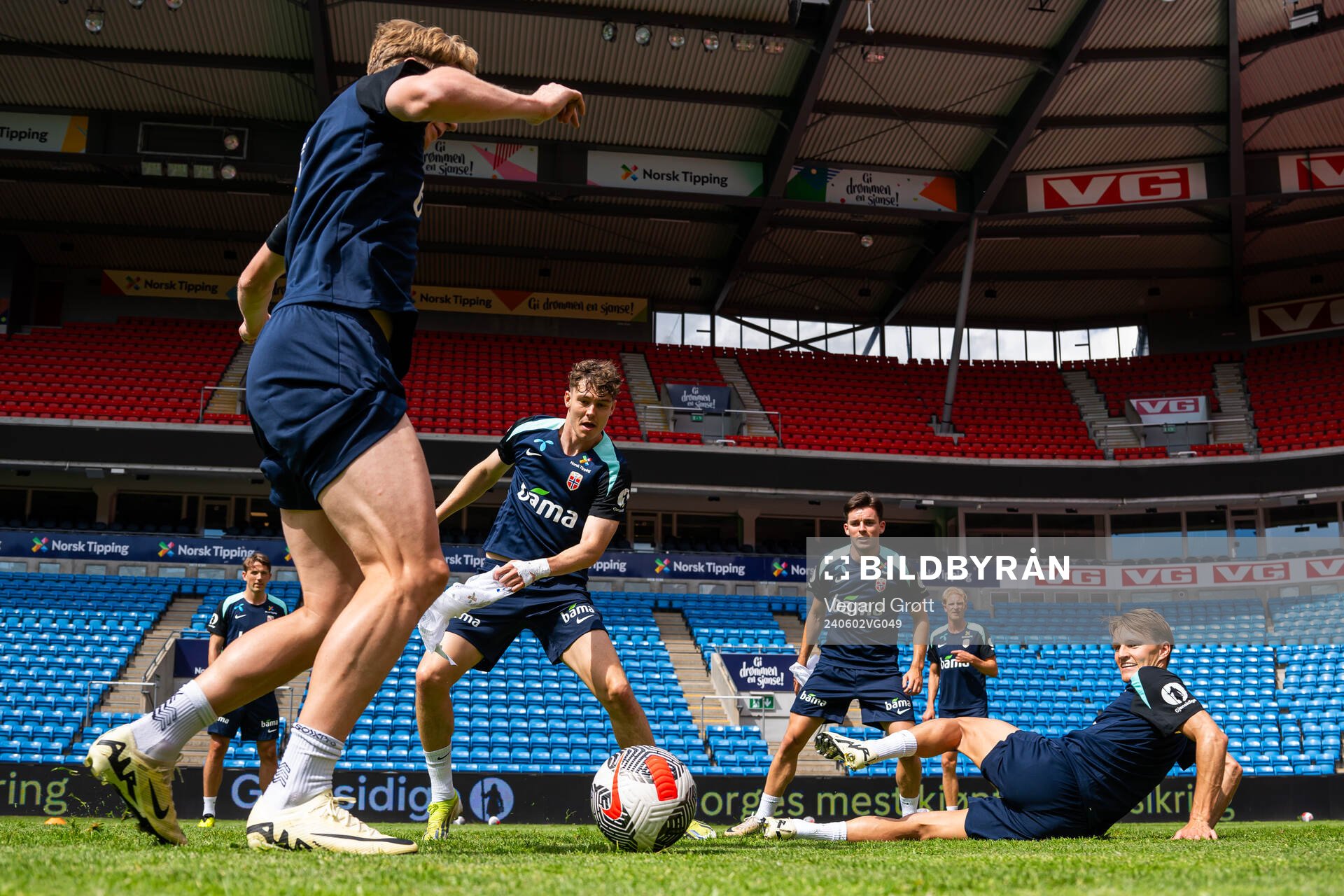 Jørgen Strand Larsen and Martin Ødegaard of the Norwegian