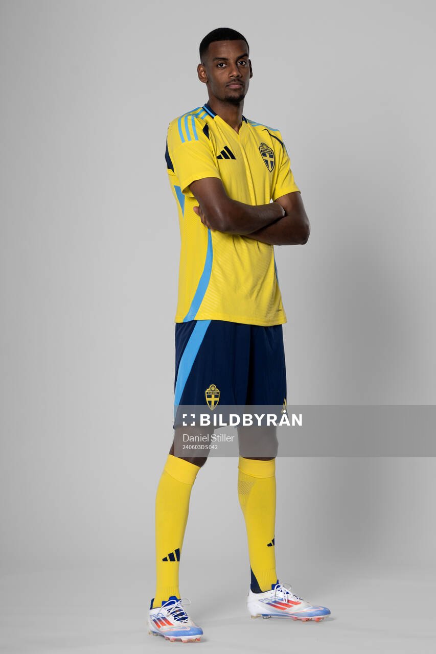 Alexander Isak of the Swedish national football team poses