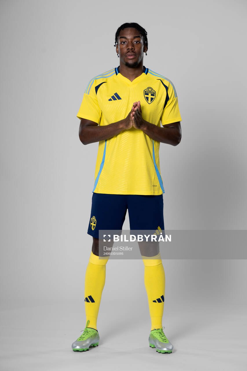 of the Swedish national football team poses for a portrait