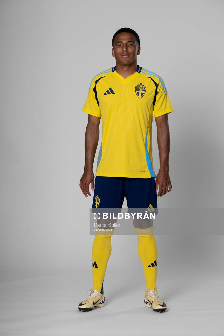 Niclas Eliasson of the Swedish national football team poses
